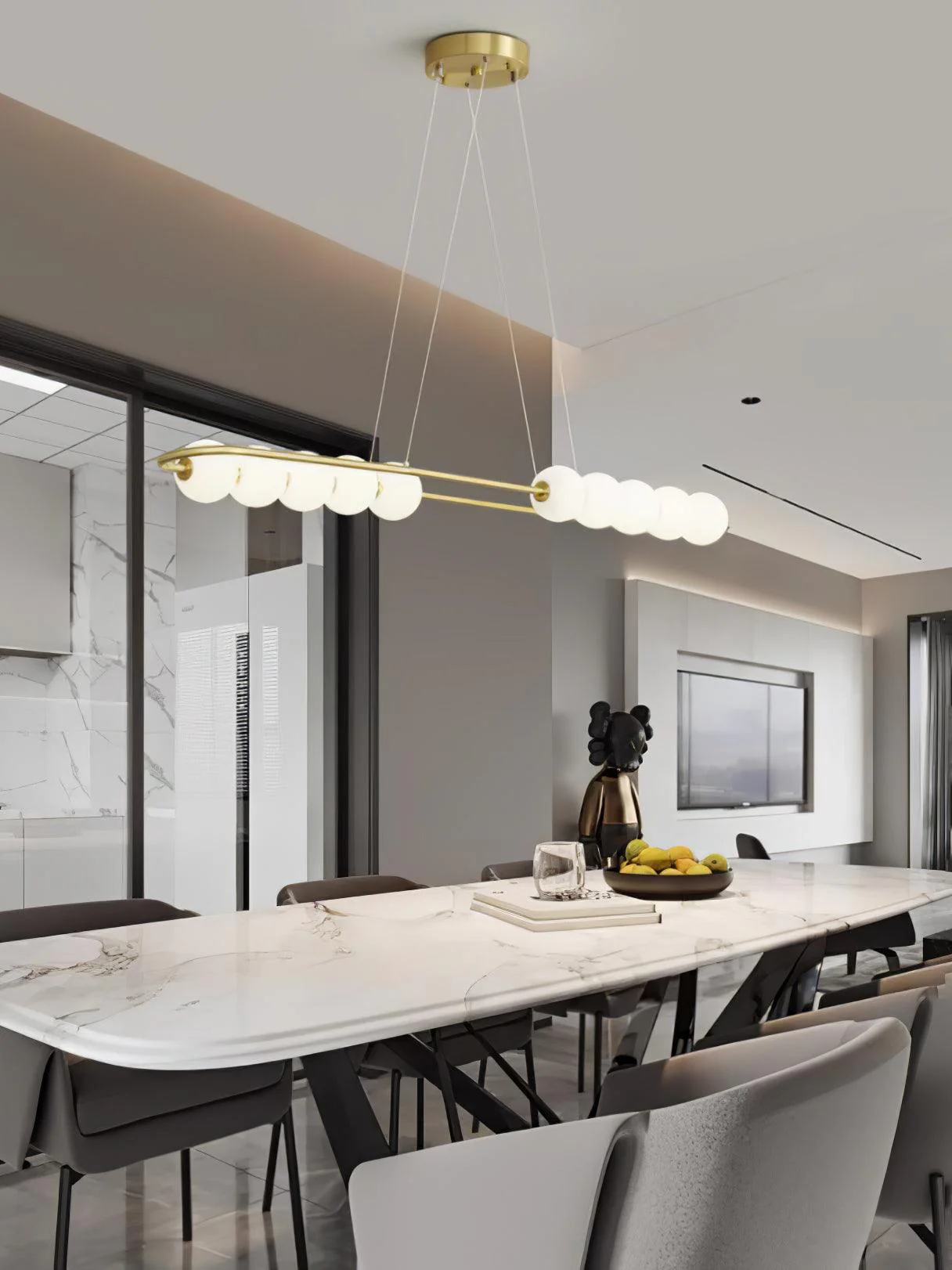 Linea Contemporary Brass Pendant Lamp - Image 5