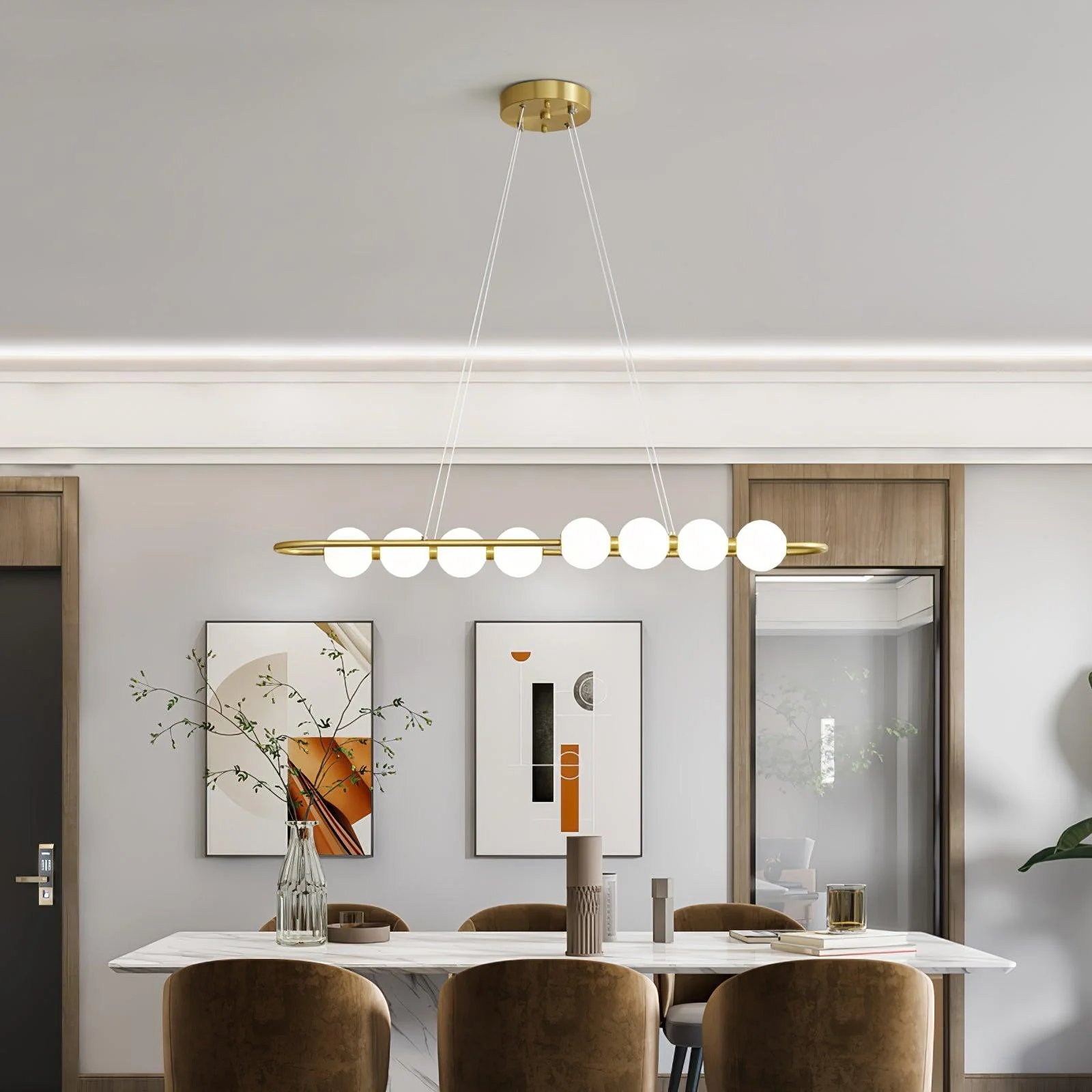 Linea Contemporary Brass Pendant Lamp - Image 50