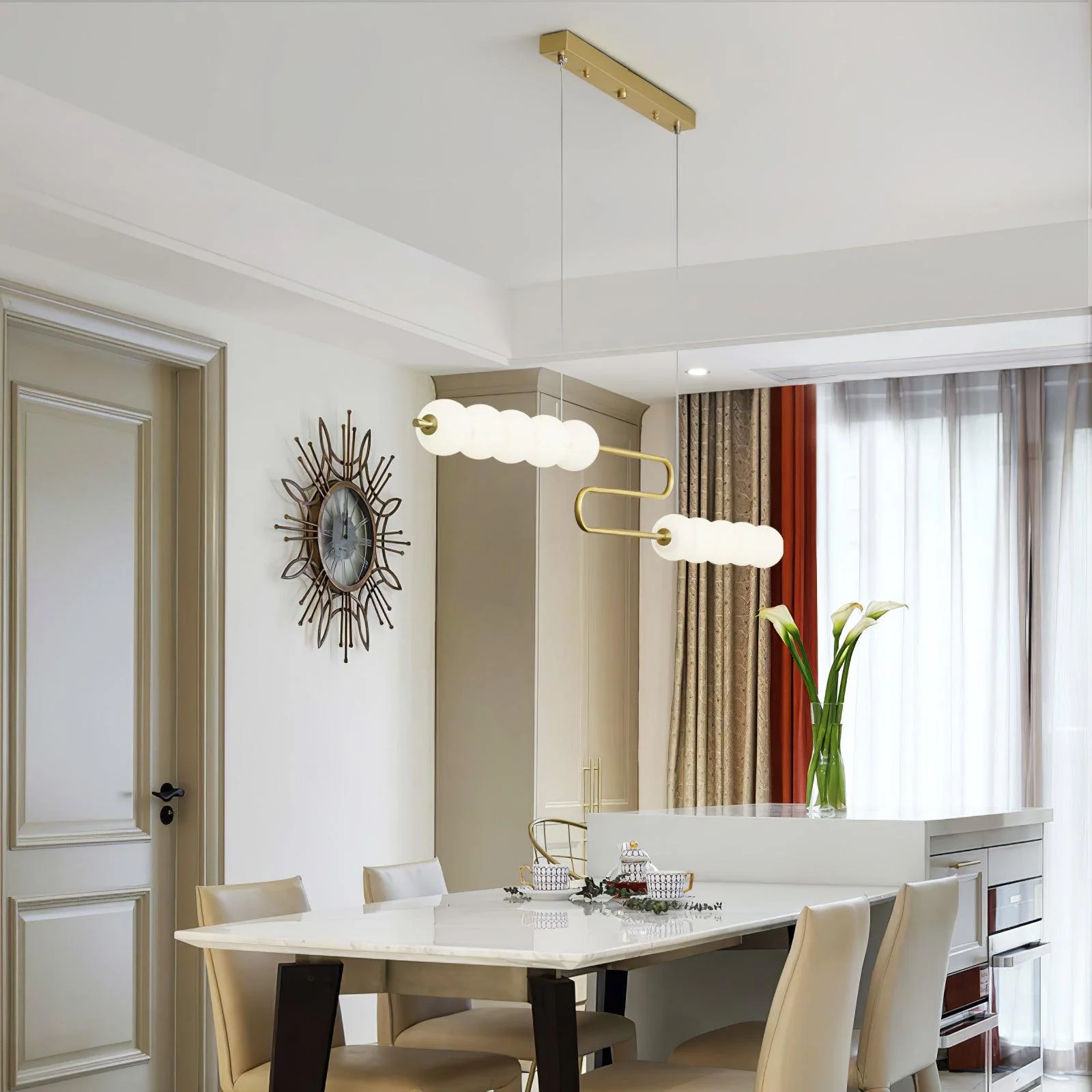 Linea Contemporary Brass Pendant Lamp - Image 51