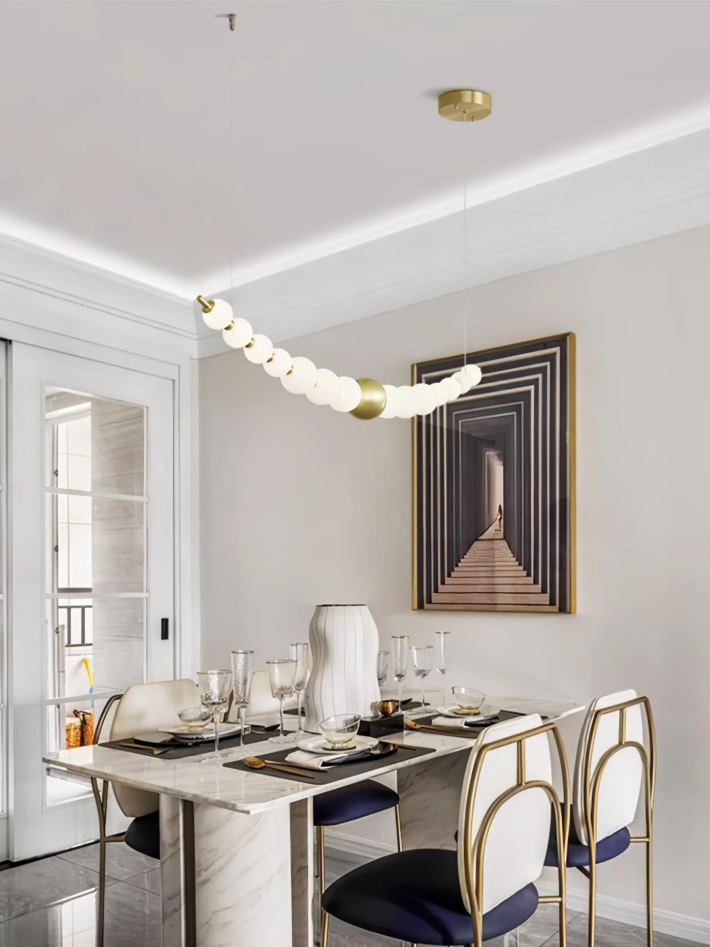 Linea Contemporary Brass Pendant Lamp - Image 53