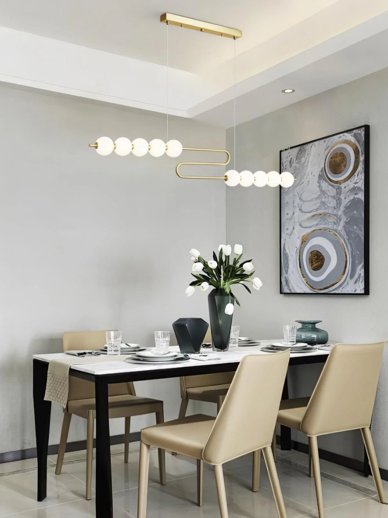 Linea Contemporary Brass Pendant Lamp - Image 54