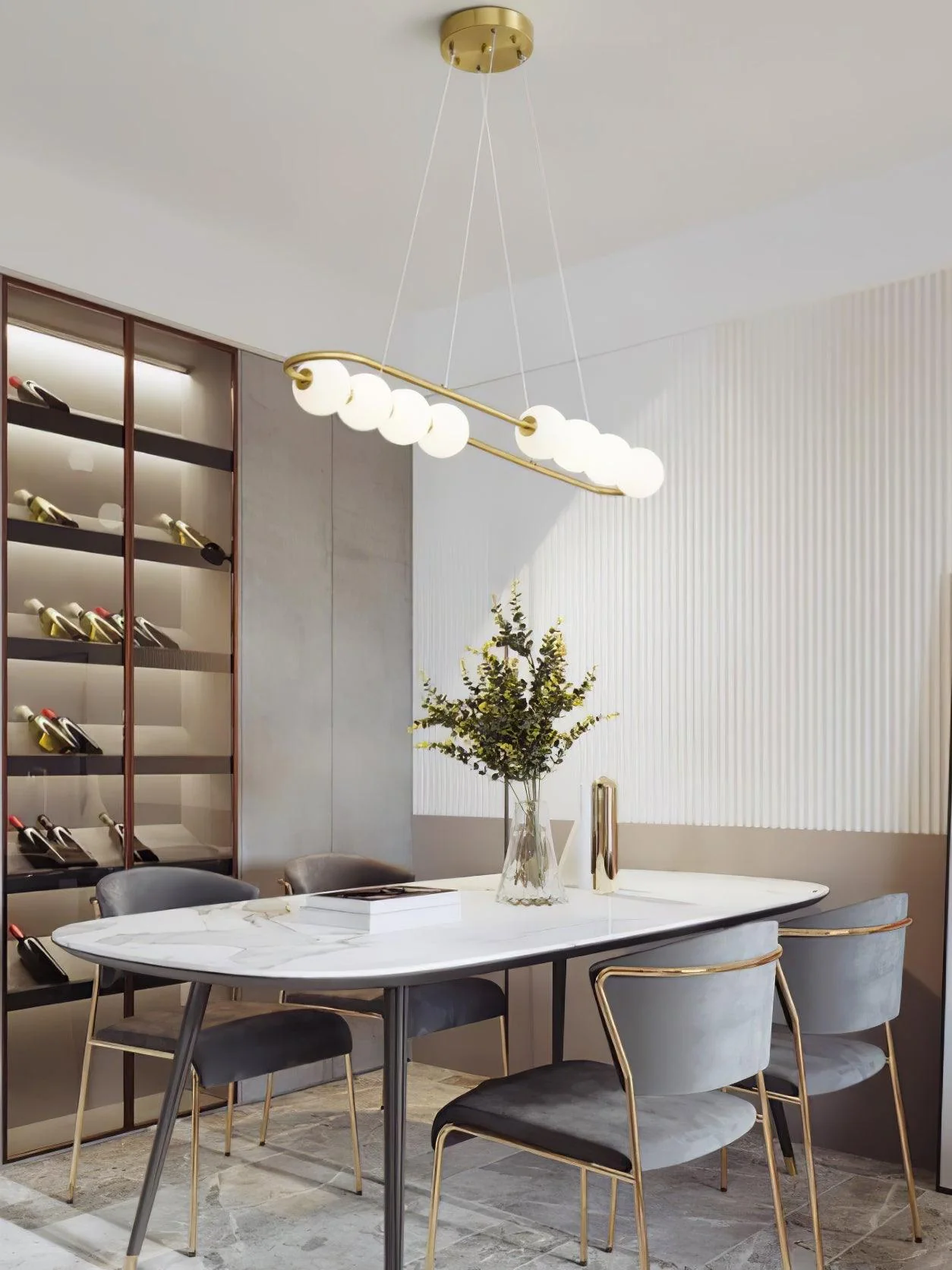 Linea Contemporary Brass Pendant Lamp - Image 55