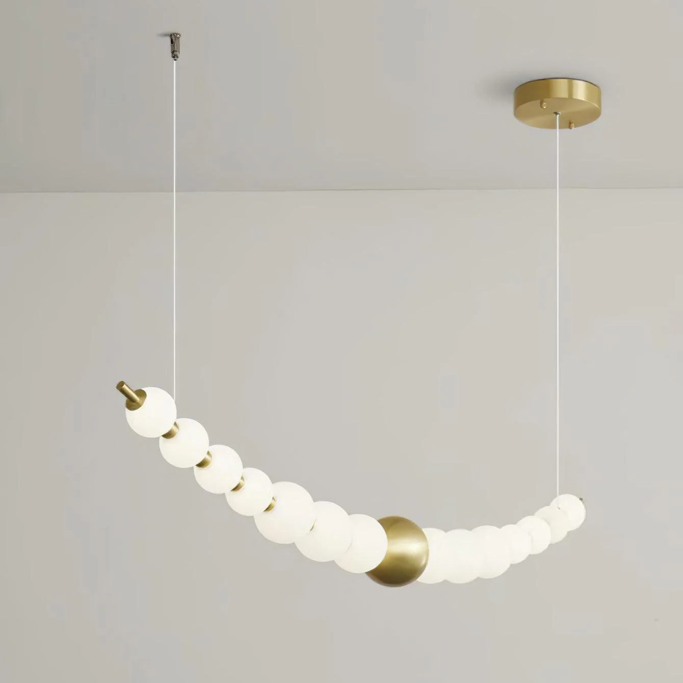Linea Contemporary Brass Pendant Lamp - Image 9