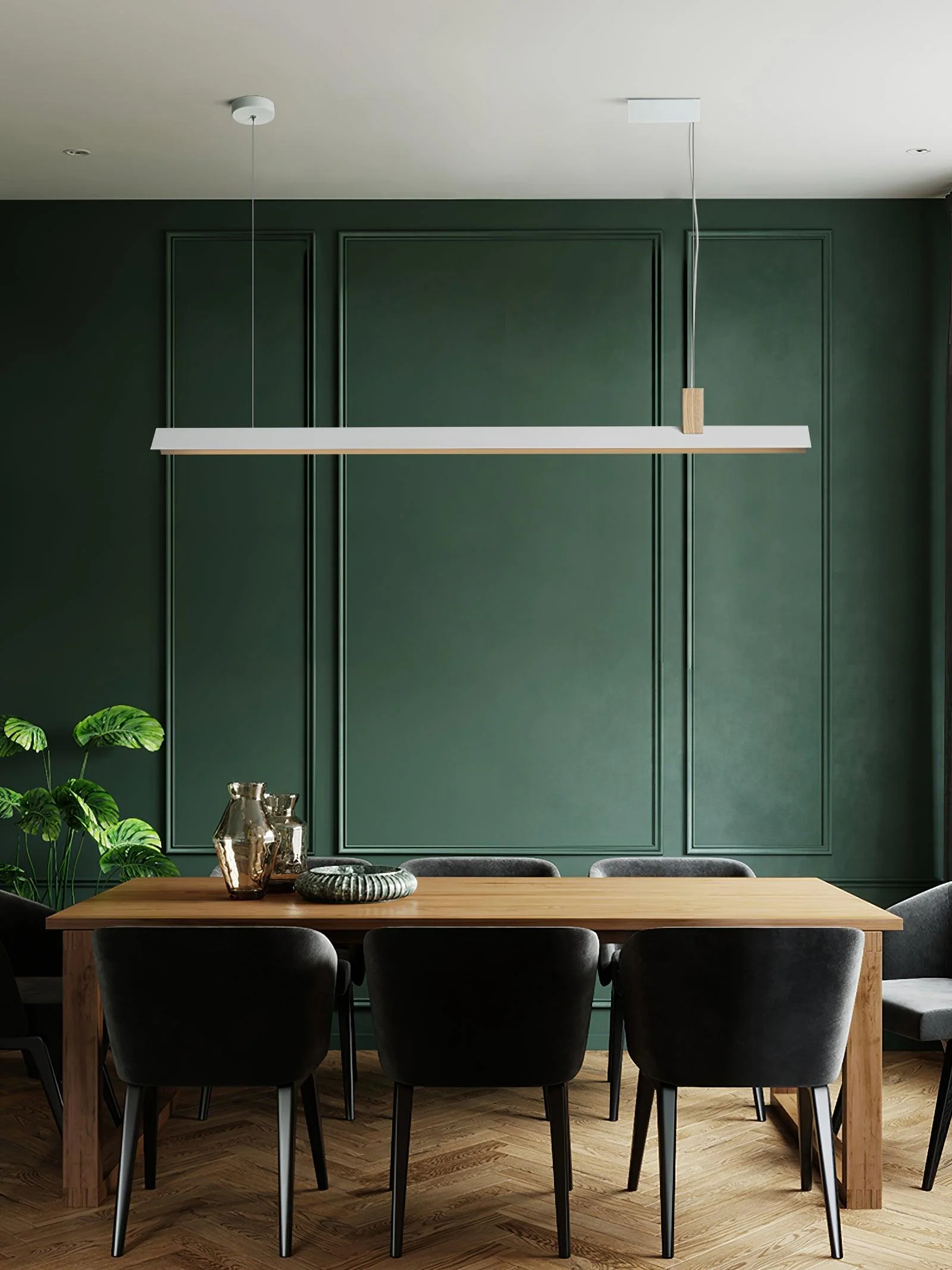 Linea Minimalist Wooden Pendant Light - Image 3