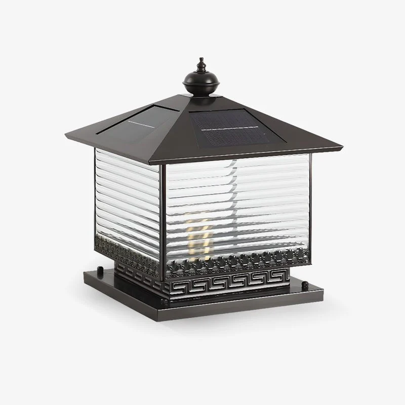 Syvenira Vintage Solar Pagoda Glass Outdoor Light - Image 11