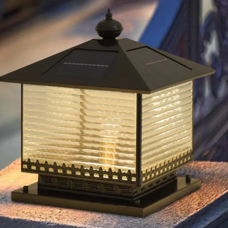 Syvenira Vintage Solar Pagoda Glass Outdoor Light - Image 15