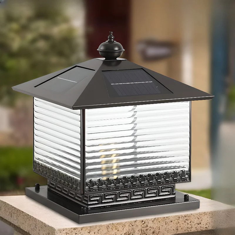 Syvenira Vintage Solar Pagoda Glass Outdoor Light - Image 2