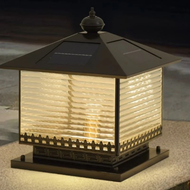Syvenira Vintage Solar Pagoda Glass Outdoor Light - Image 3