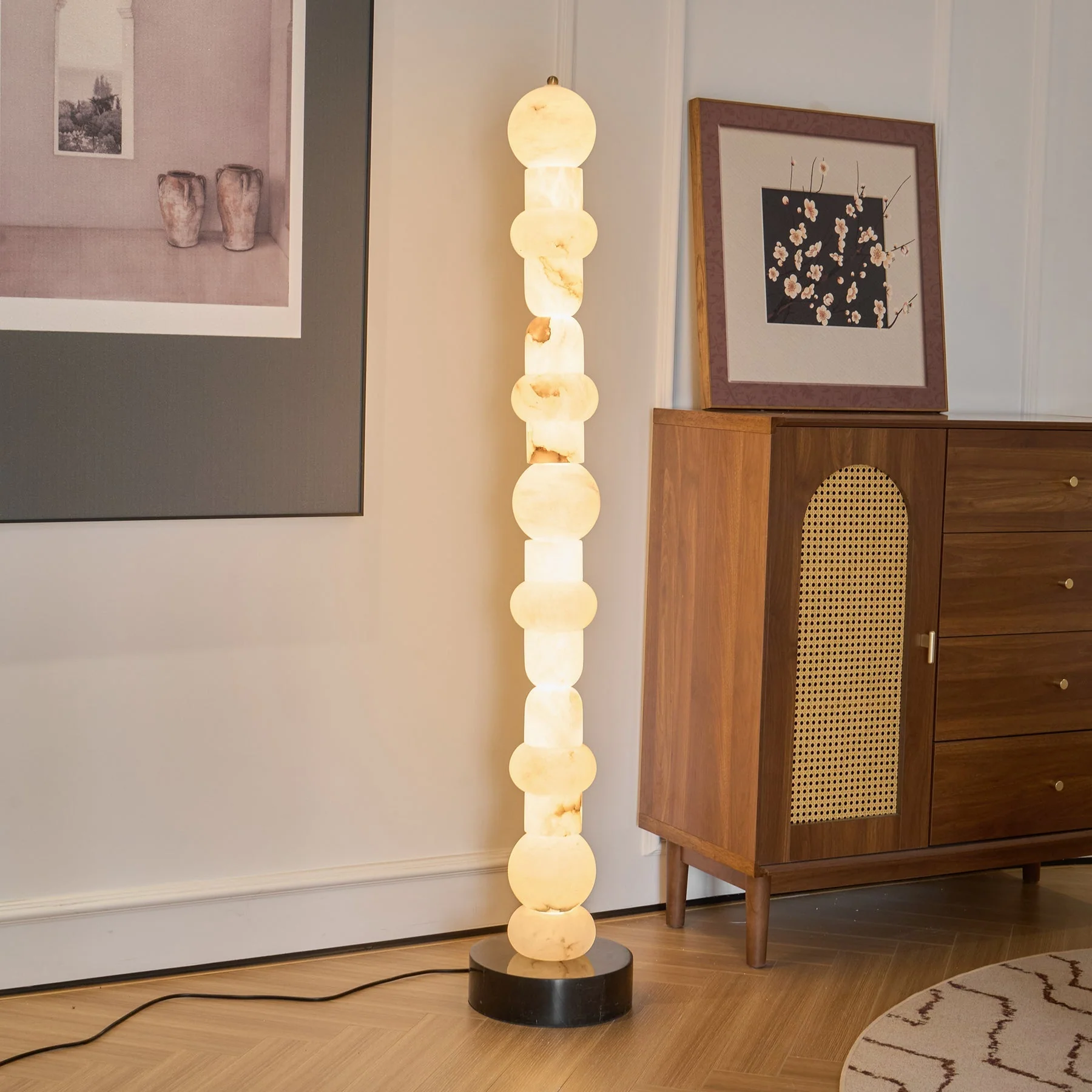 Lira Stacked Alabaster Floor Lamp - Image 11
