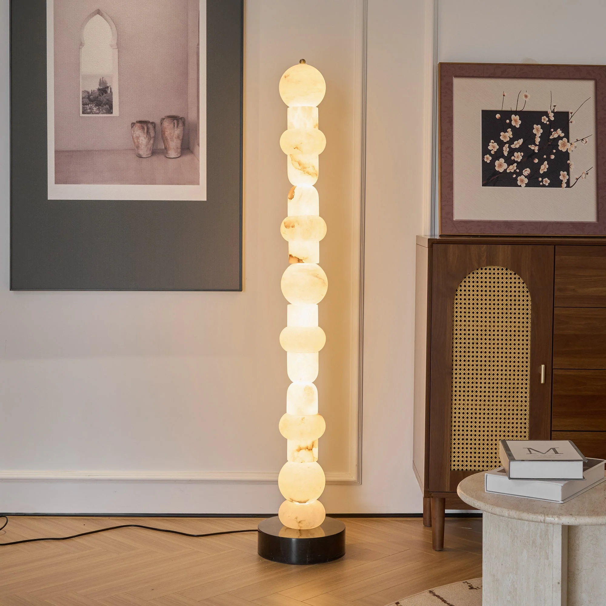 Lira Stacked Alabaster Floor Lamp - Image 13
