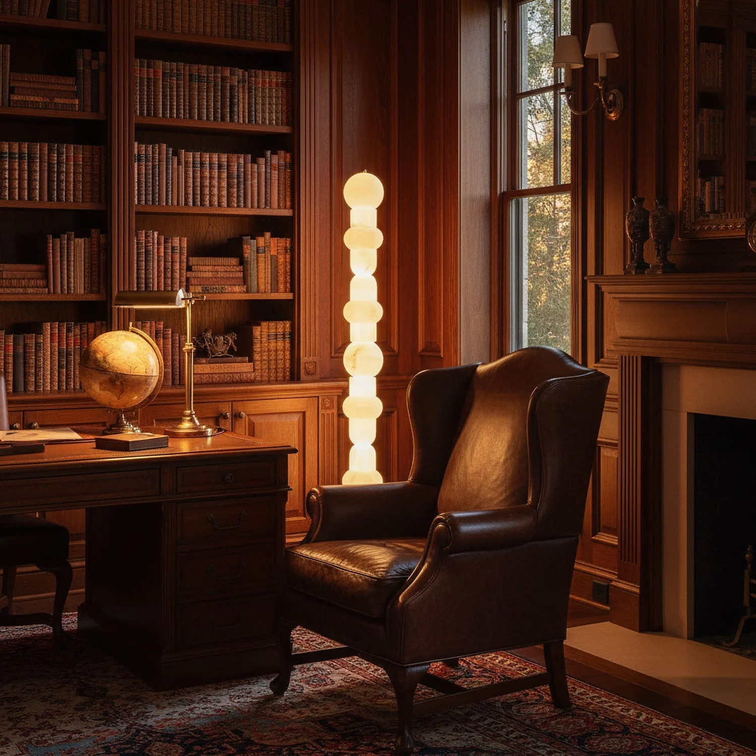 Lira Stacked Alabaster Floor Lamp - Image 3