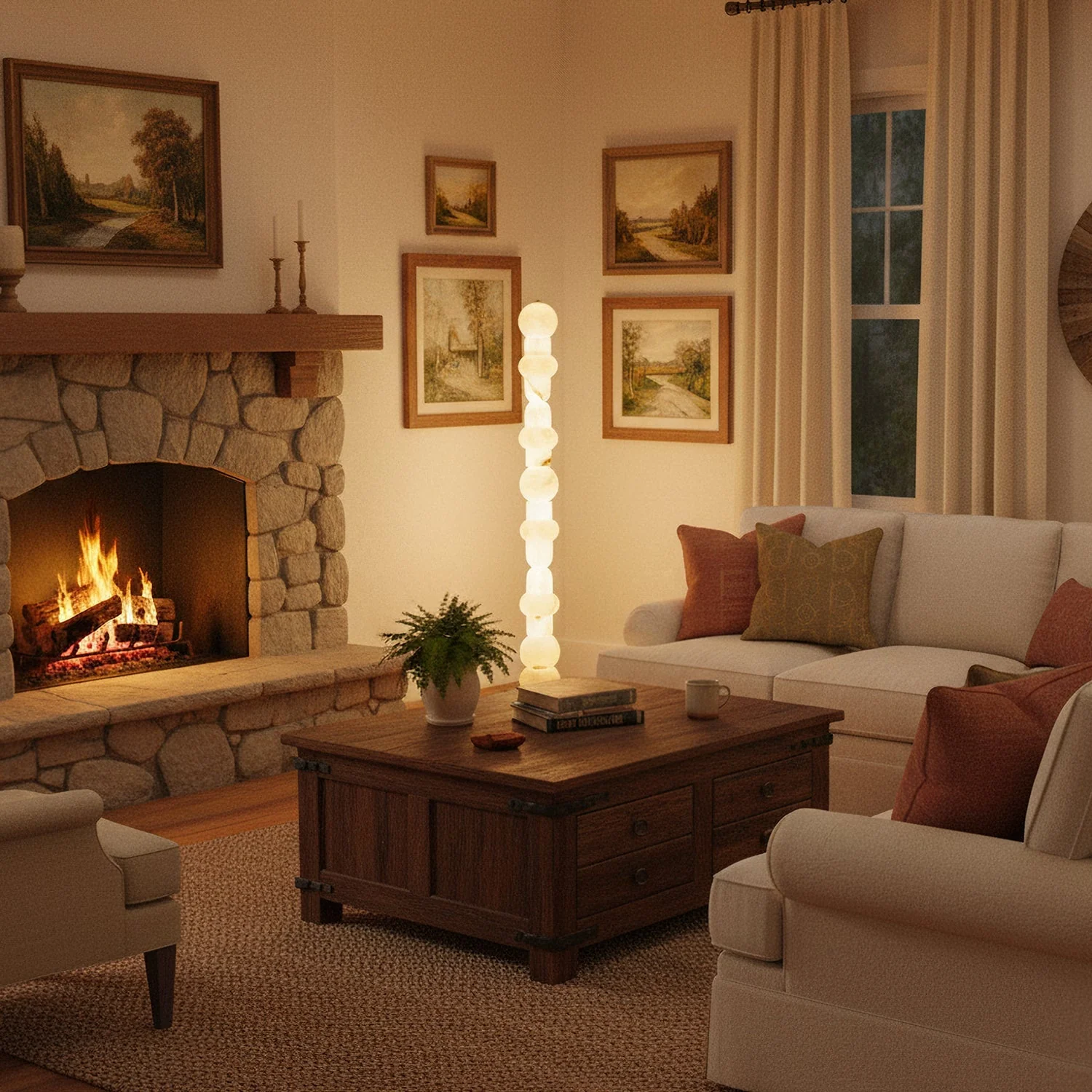 Lira Stacked Alabaster Floor Lamp - Image 7