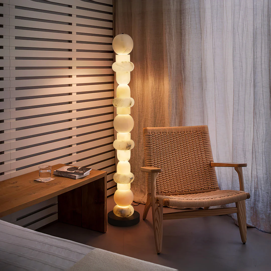 Lira Stacked Alabaster Floor Lamp - Image 9
