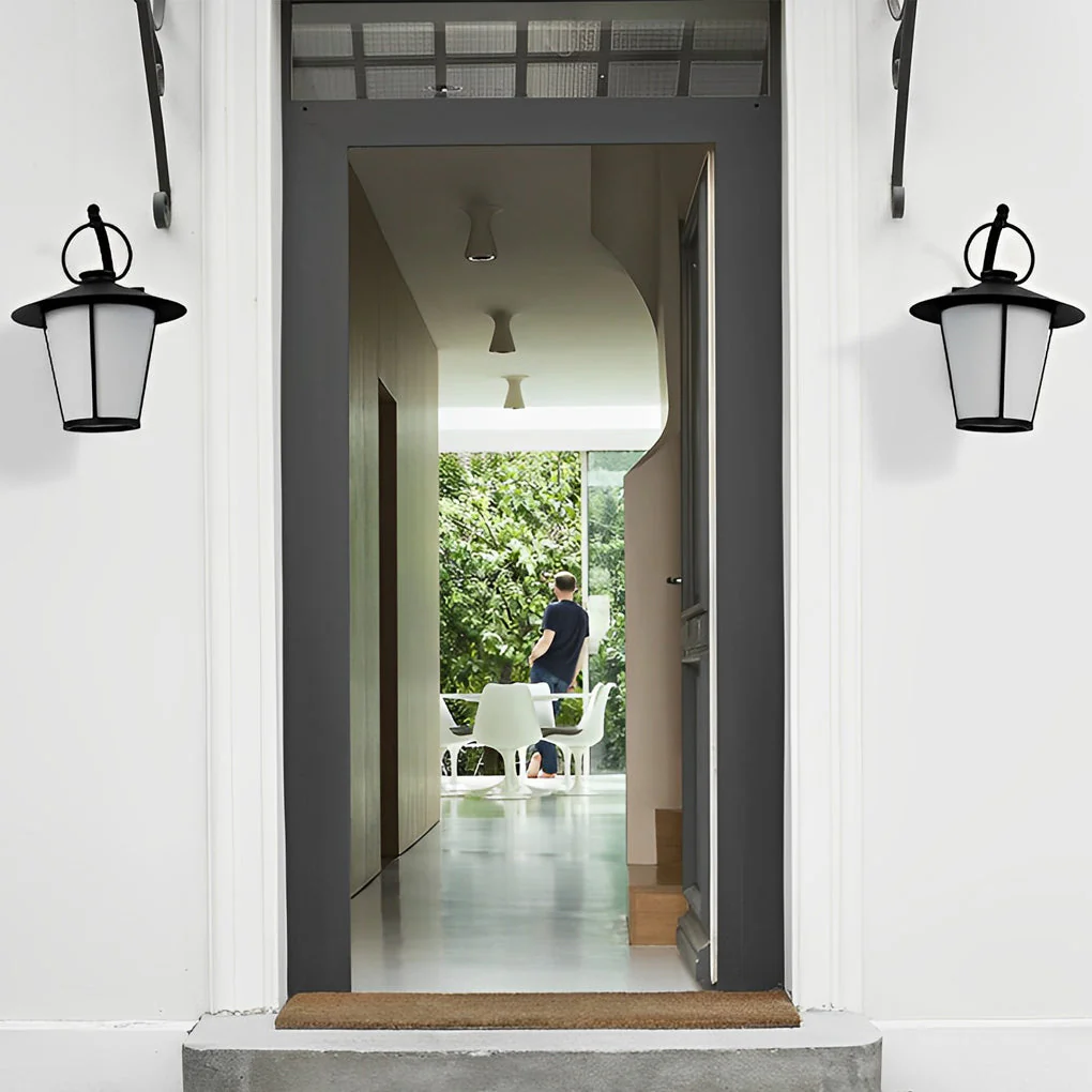 Lombard Vintage Opal Frosted Glass Outdoor Wall Light - Image 3