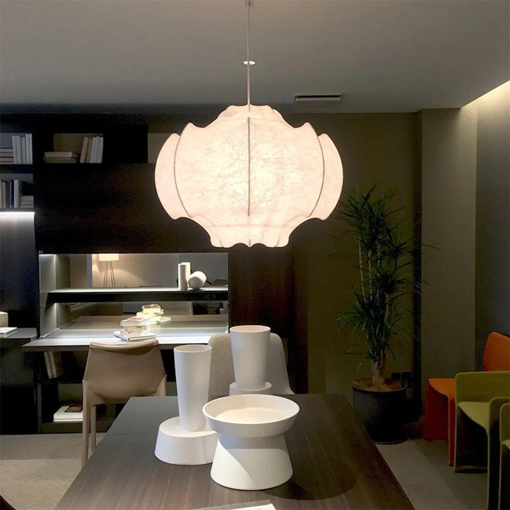 Lotus Minimalist Silk Pendant Lamp - Image 29