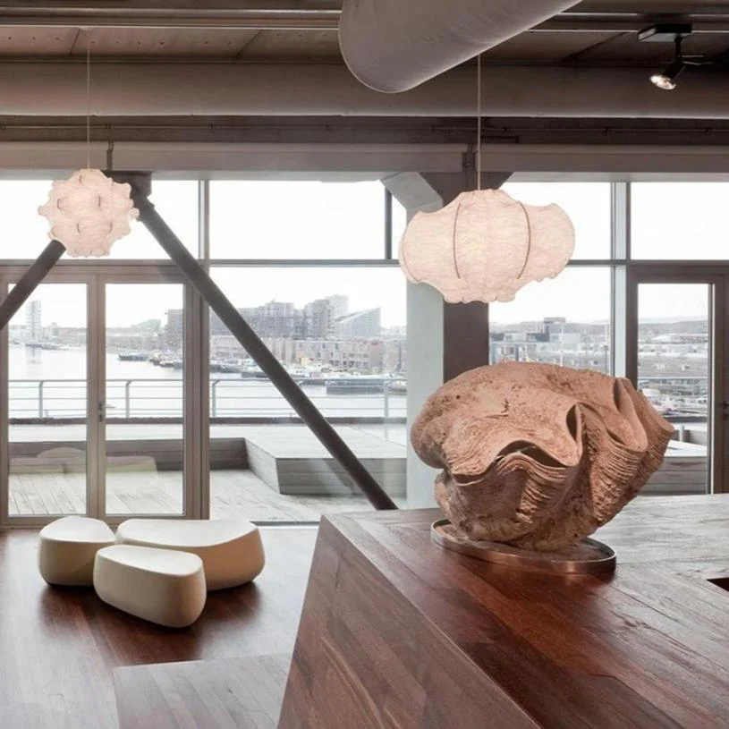 Lotus Minimalist Silk Pendant Lamp - Image 43