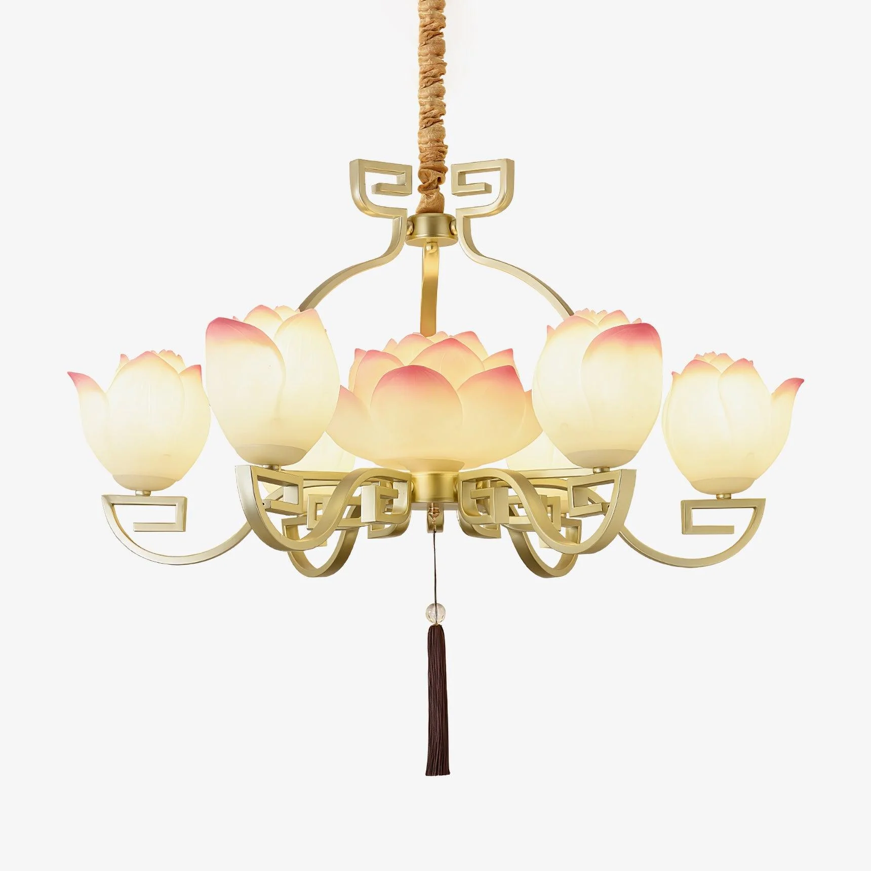 Lotus Oriental Resin Chandelier