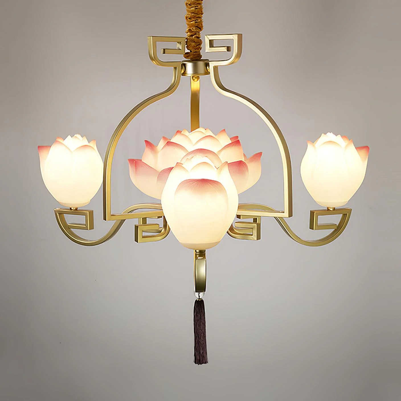 Lotus Oriental Resin Chandelier - Image 14
