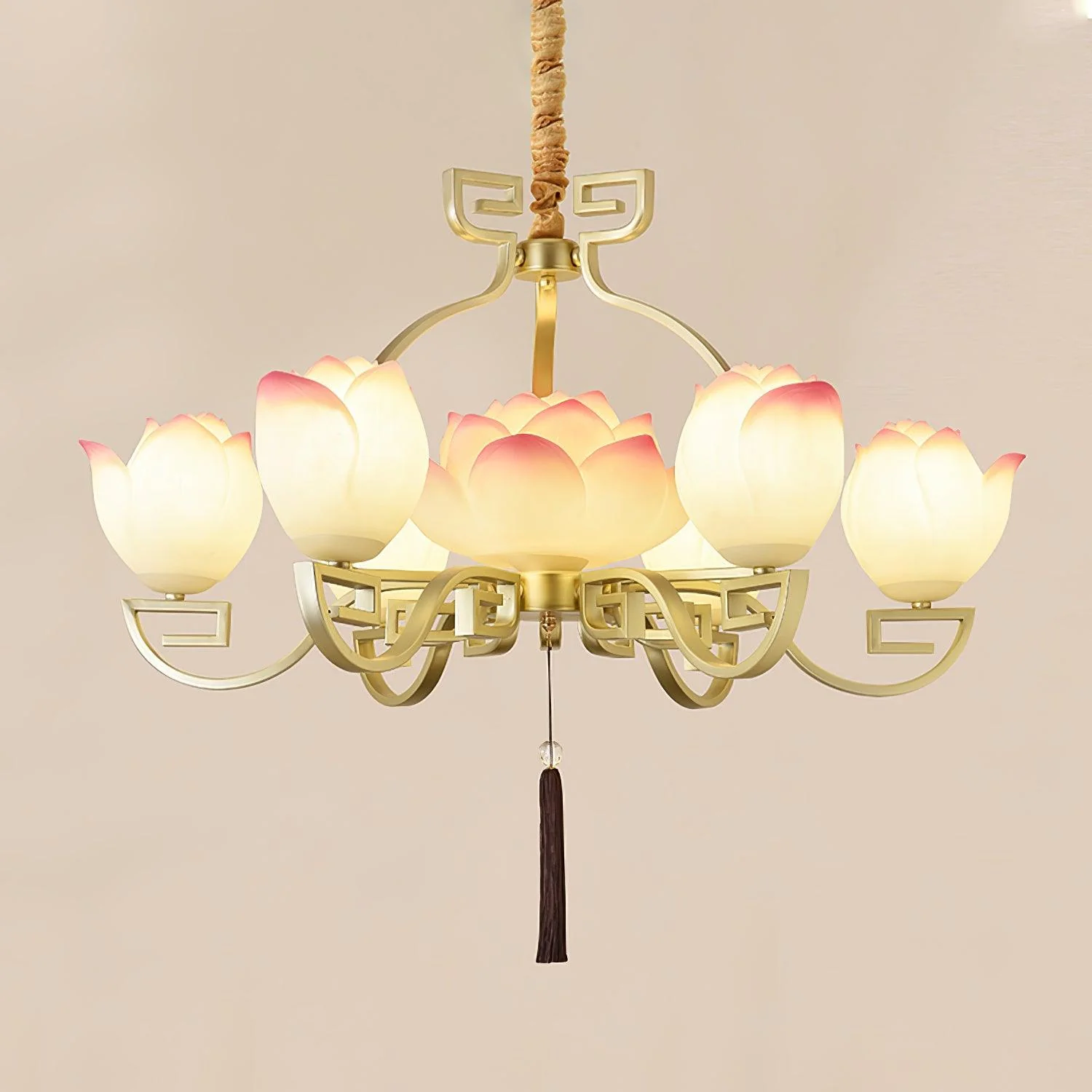 Lotus Oriental Resin Chandelier - Image 15