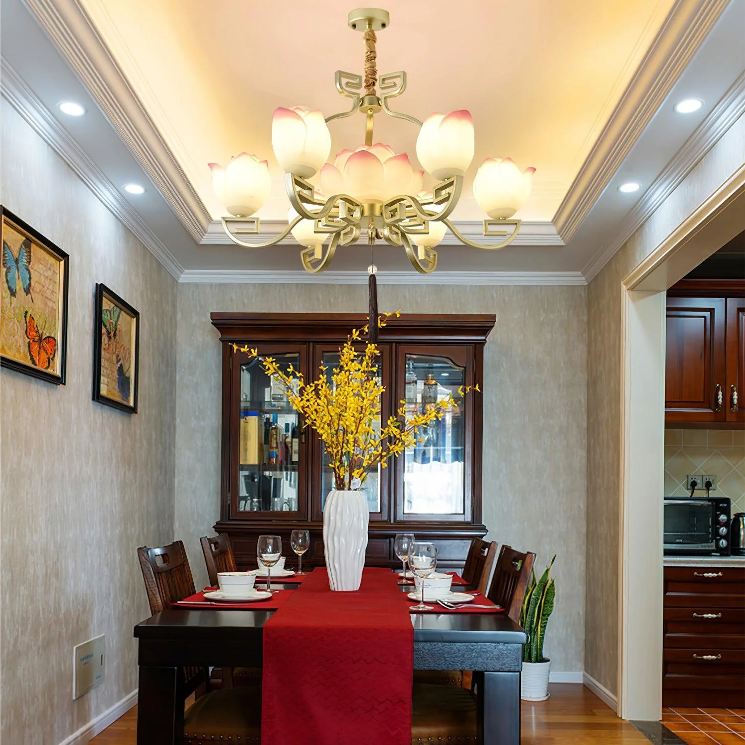 Lotus Oriental Resin Chandelier - Image 17