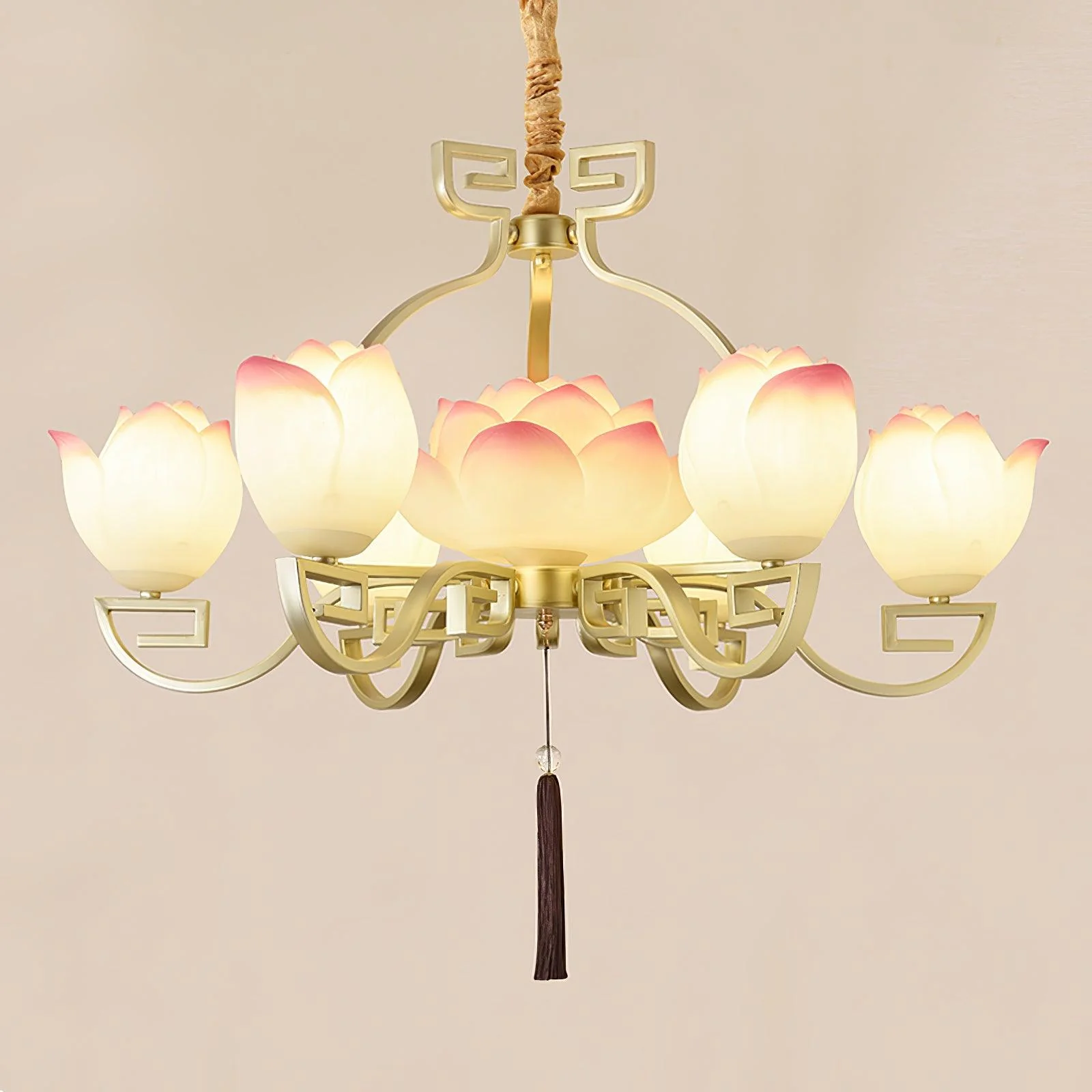 Lotus Oriental Resin Chandelier - Image 25