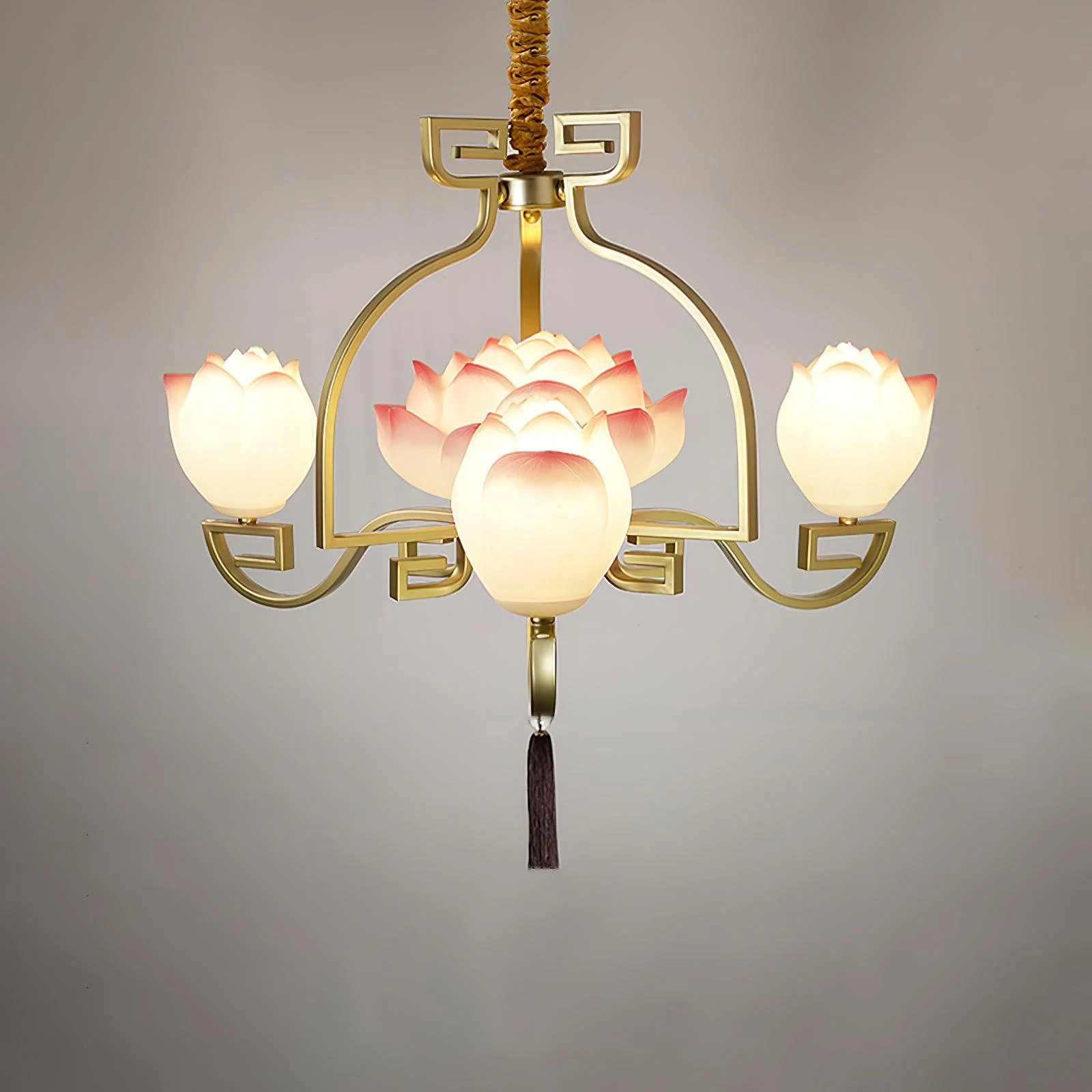 Lotus Oriental Resin Chandelier - Image 27