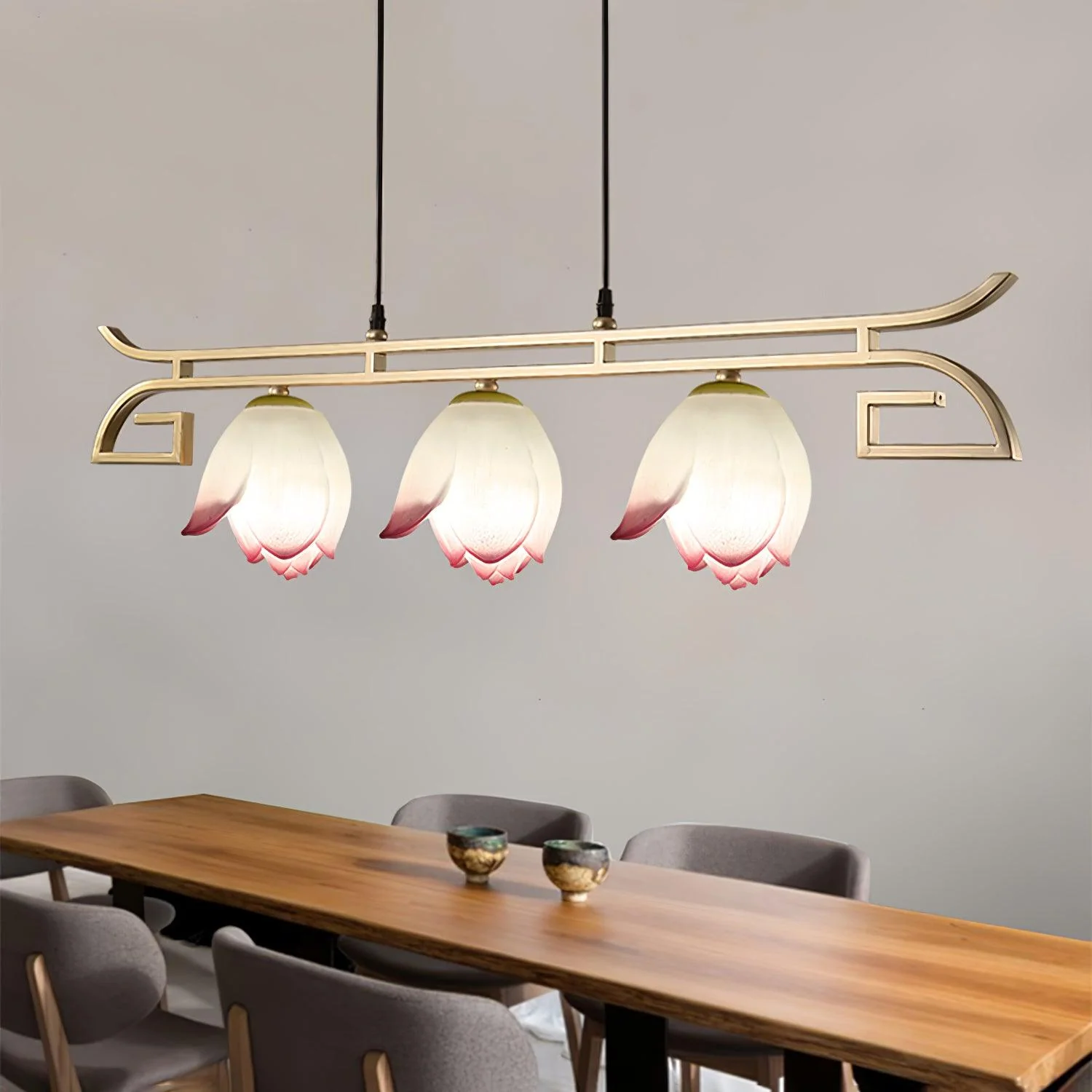 Lotus Oriental Resin Chandelier - Image 6
