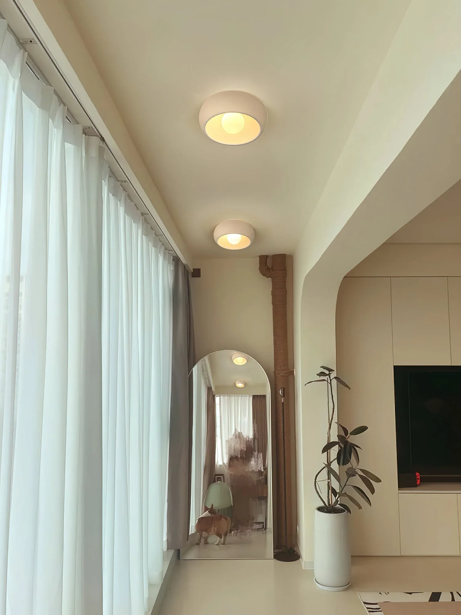 Louis Modern Minimalist Round Glass Ceiling Light - Image 8