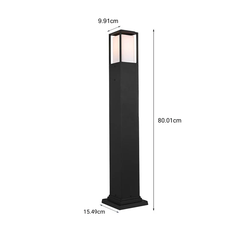Louisa High Bollard Elegant Square Outdoor Light - Image 7