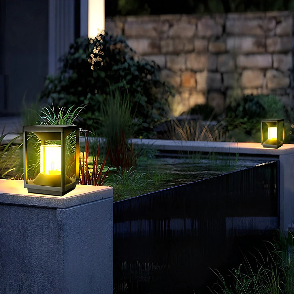 Lucas Minimalist Modern Fence Outdoor Post Lights - Image 5