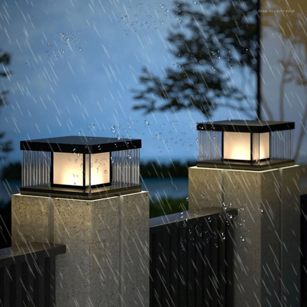 Lucinda Modern Solar Fence Glass Post Lights - Image 3