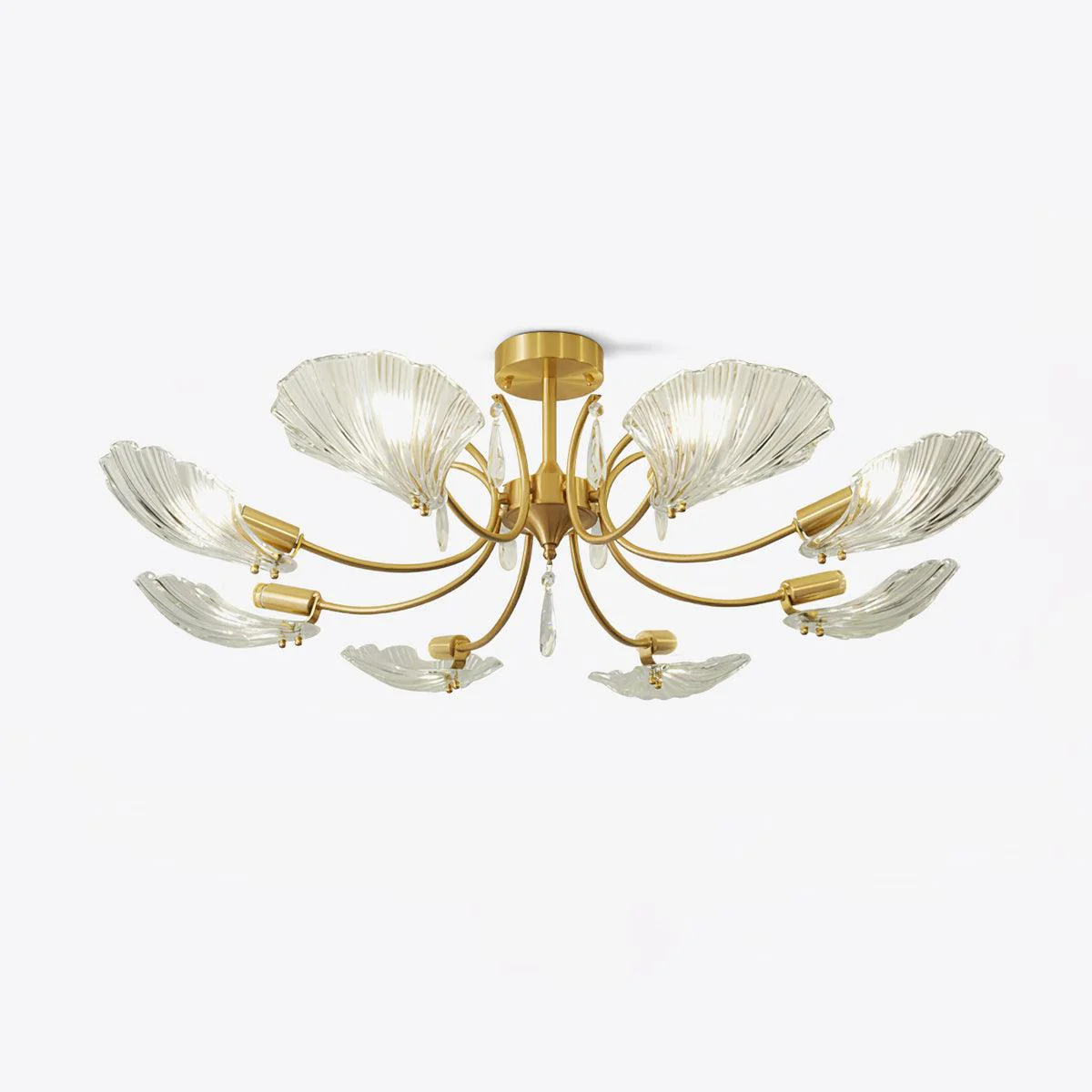 Lumara Petal Glass Brass Chandelier
