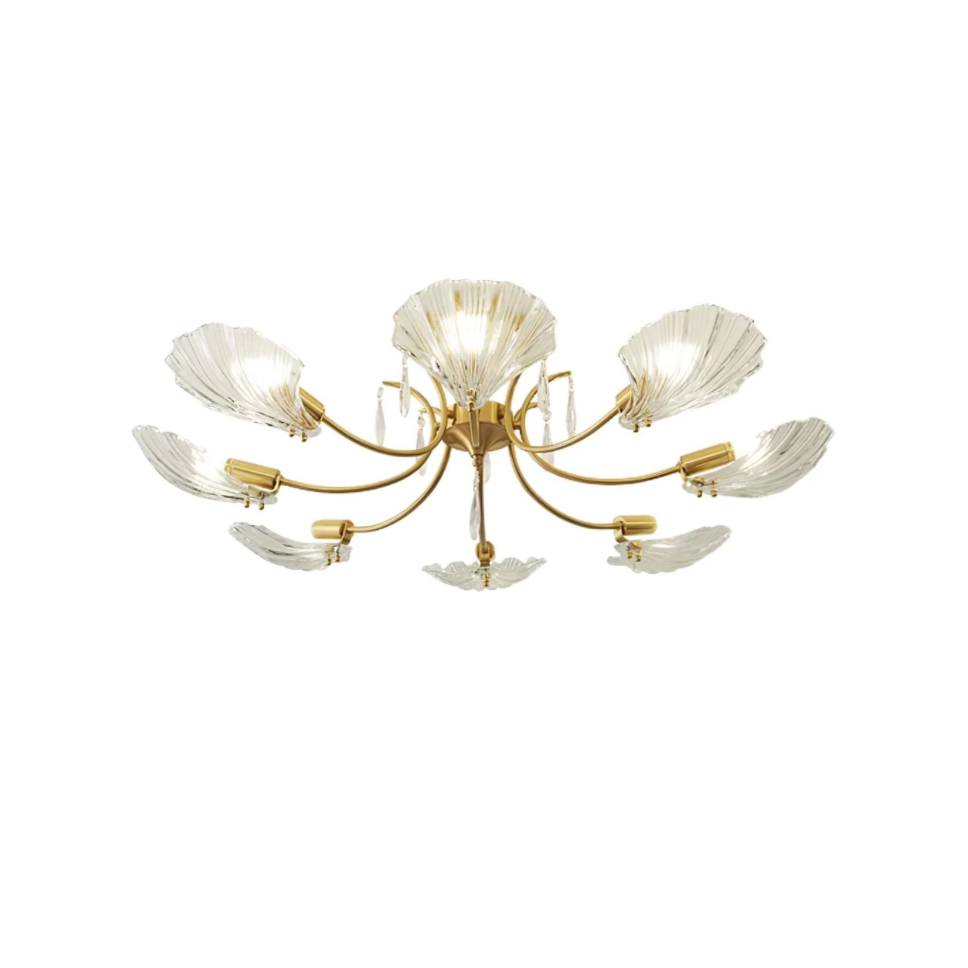 Lumara Petal Glass Brass Chandelier - Image 11