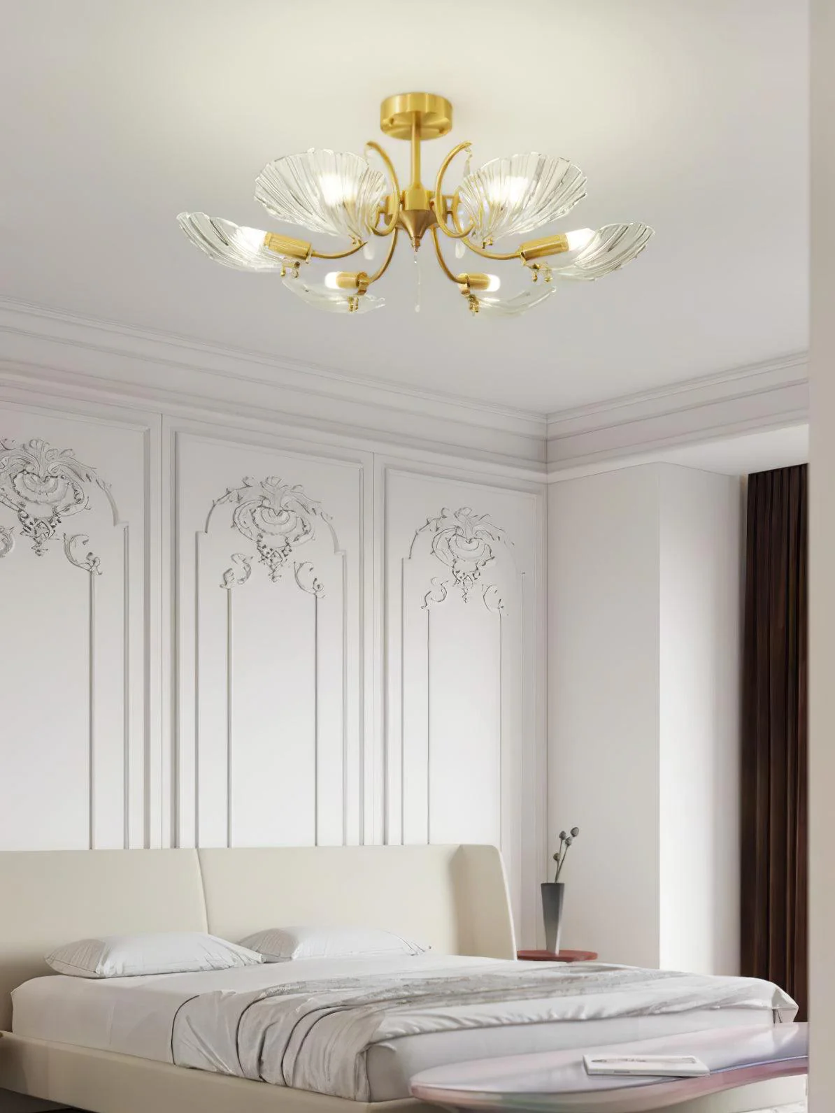 Lumara Petal Glass Brass Chandelier - Image 12