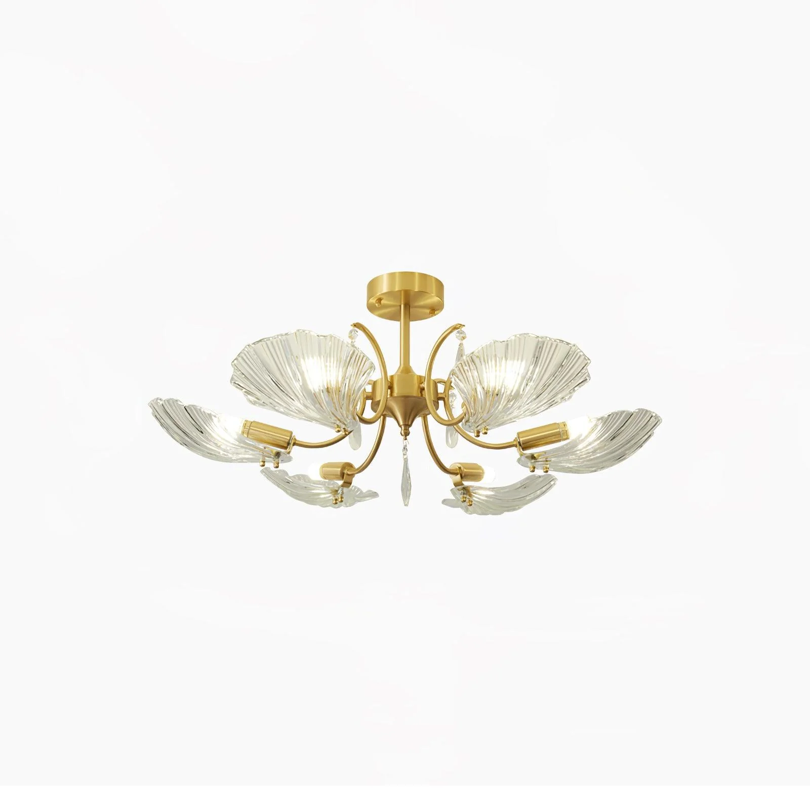 Lumara Petal Glass Brass Chandelier - Image 14