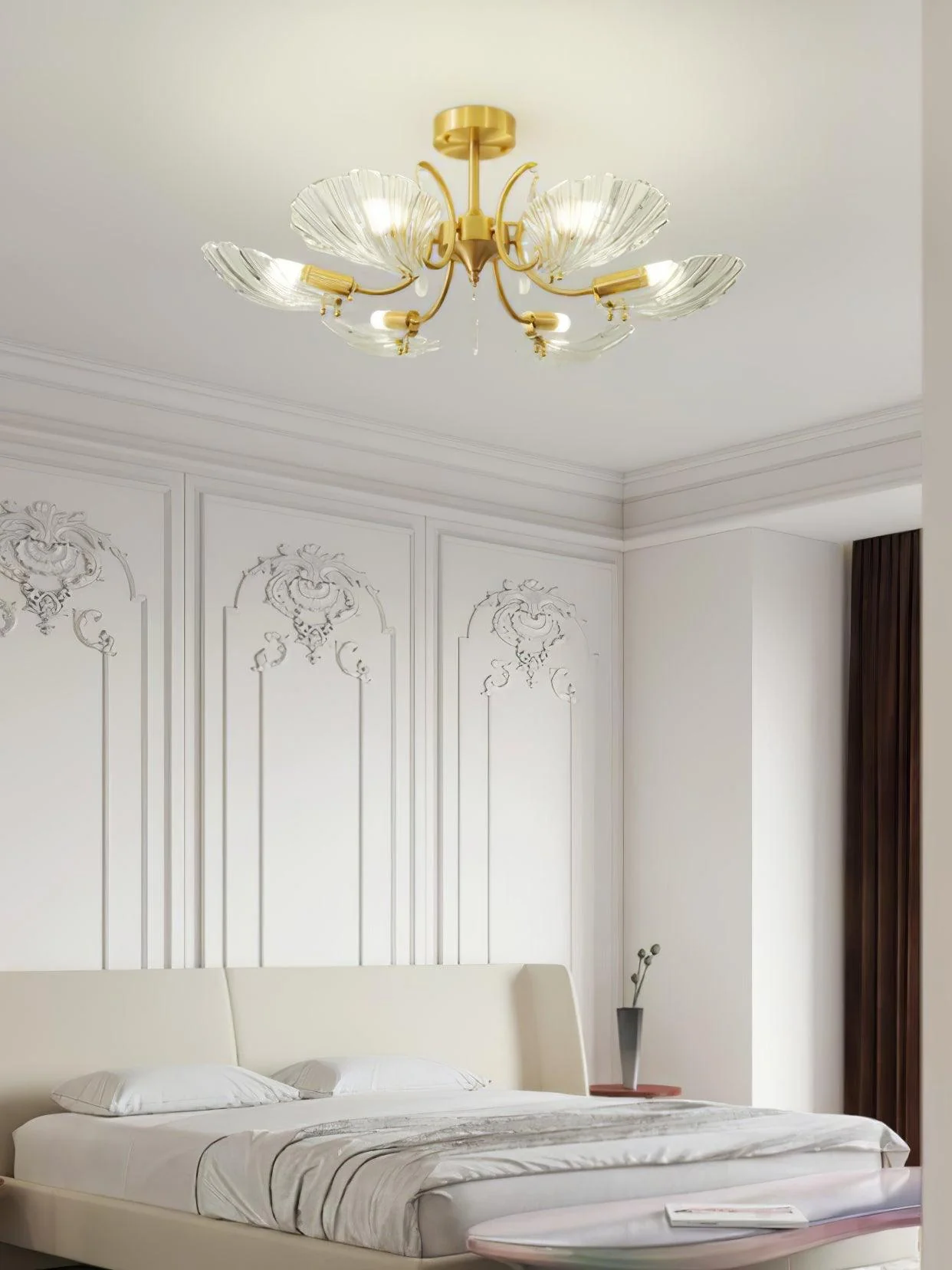 Lumara Petal Glass Brass Chandelier - Image 25