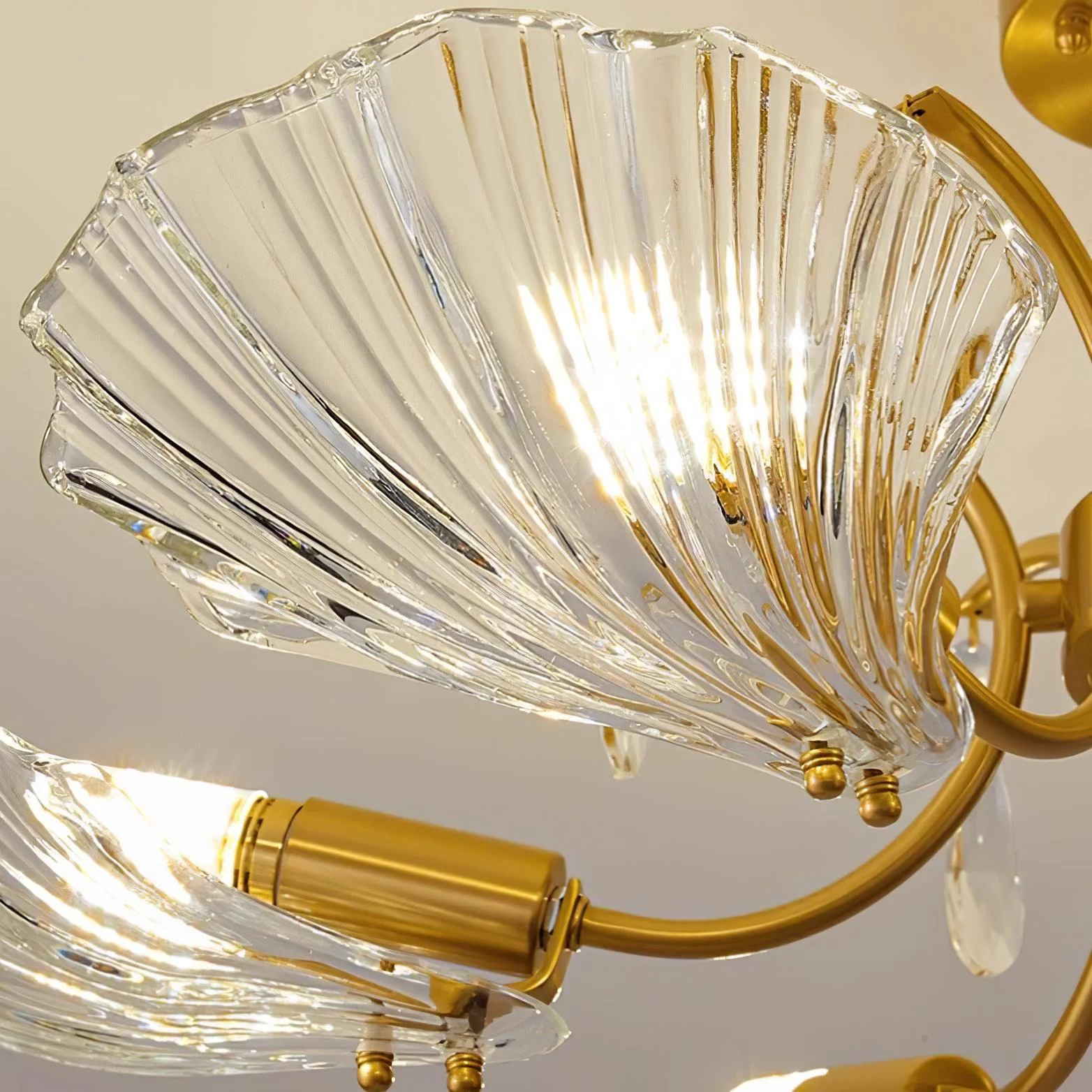 Lumara Petal Glass Brass Chandelier - Image 27