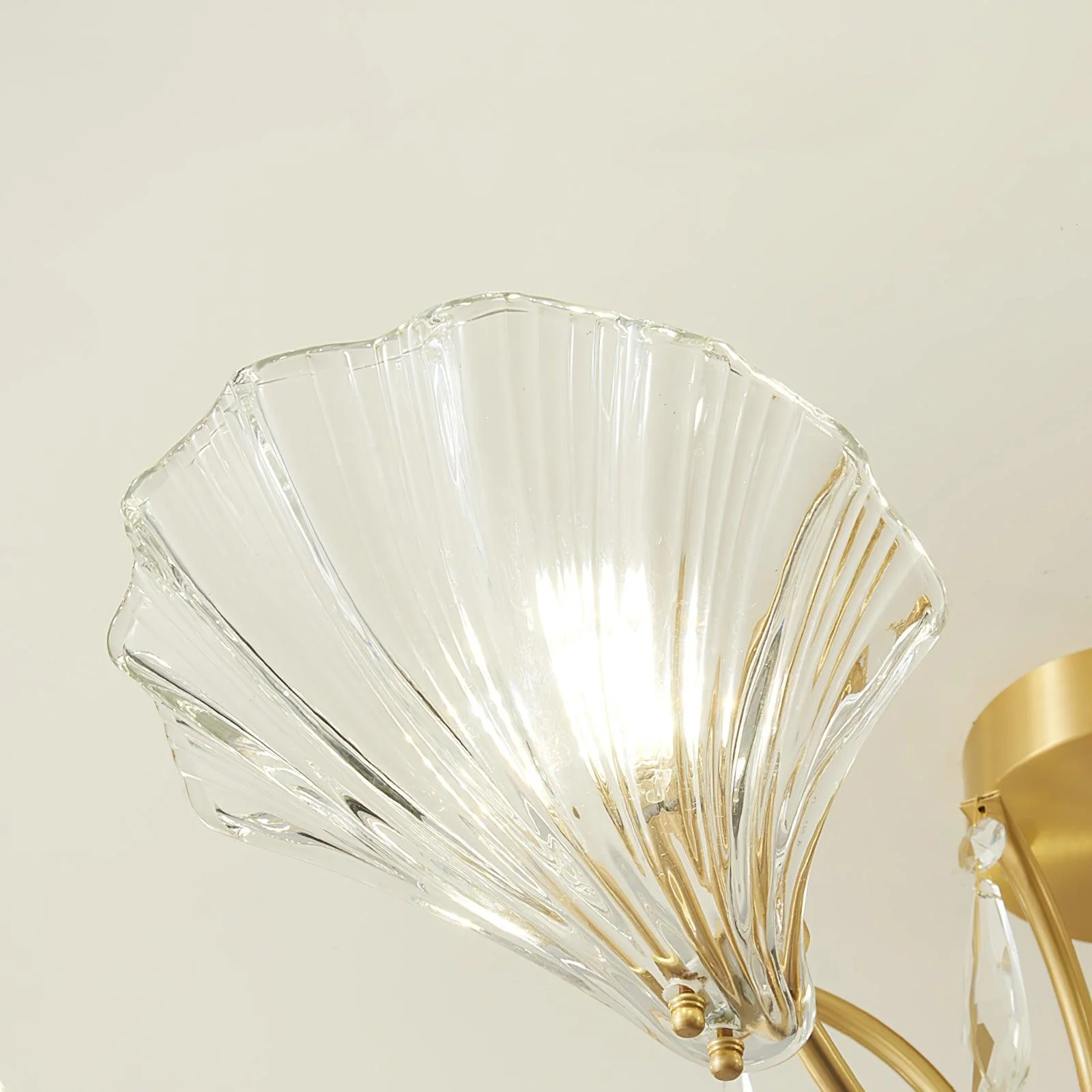 Lumara Petal Glass Brass Chandelier - Image 5