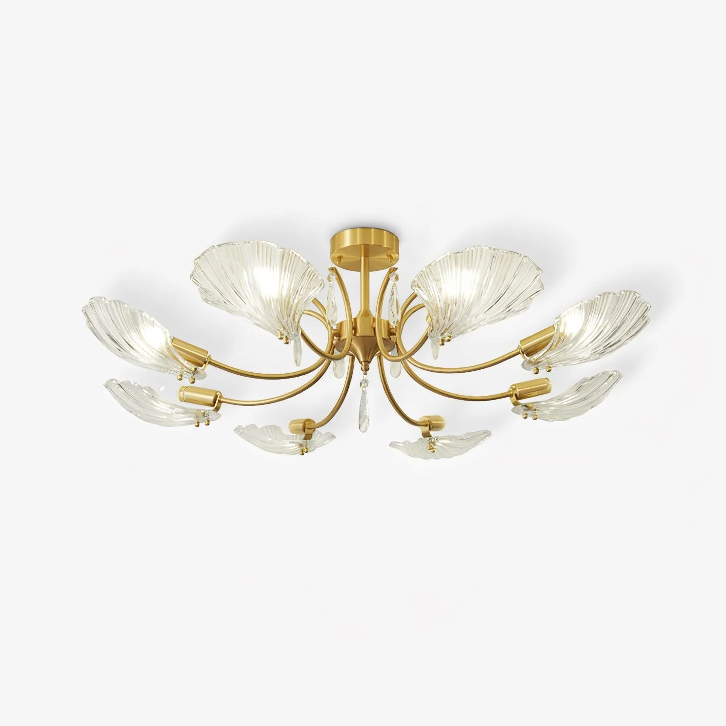 Lumara Petal Glass Brass Chandelier - Image 6
