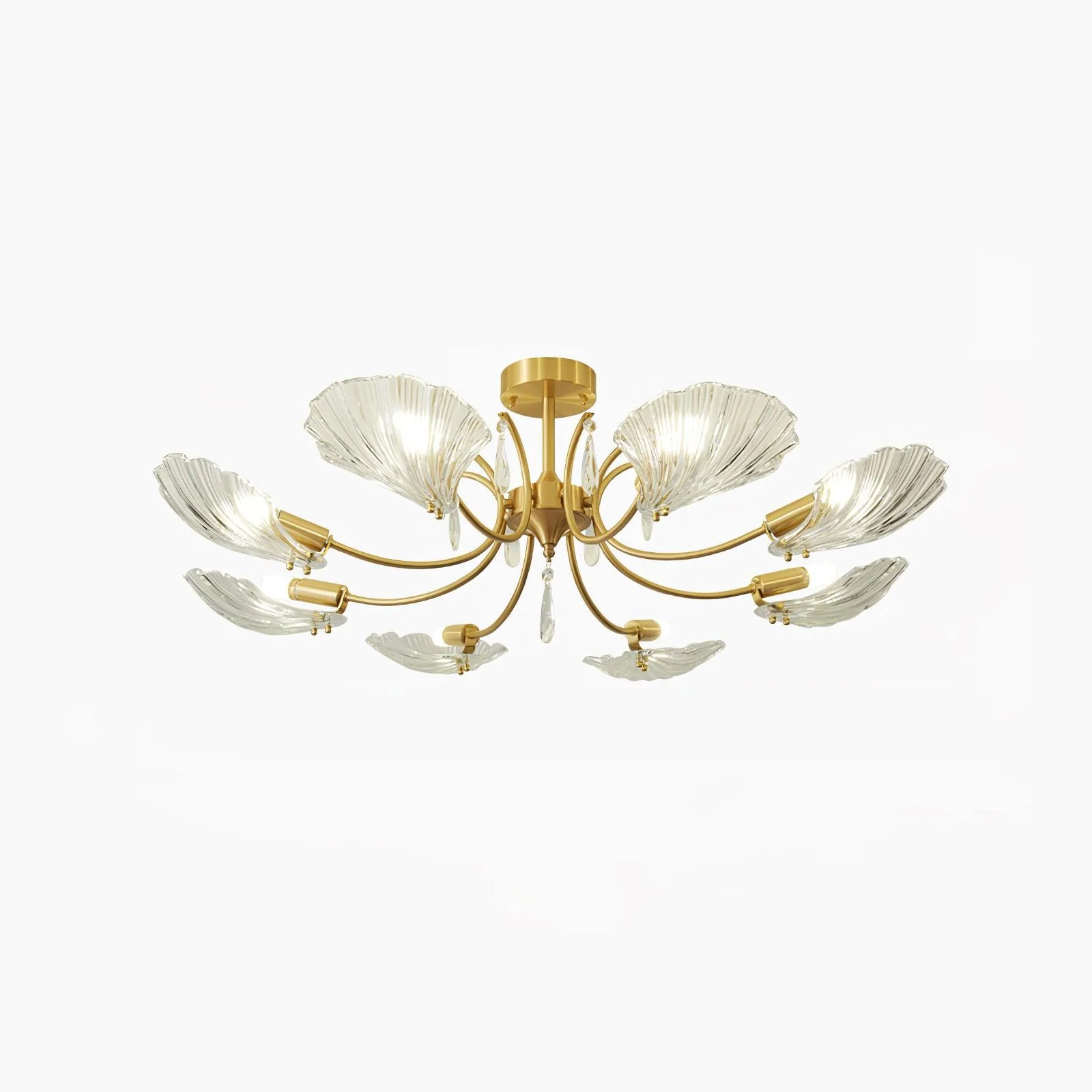Lumara Petal Glass Brass Chandelier - Image 7
