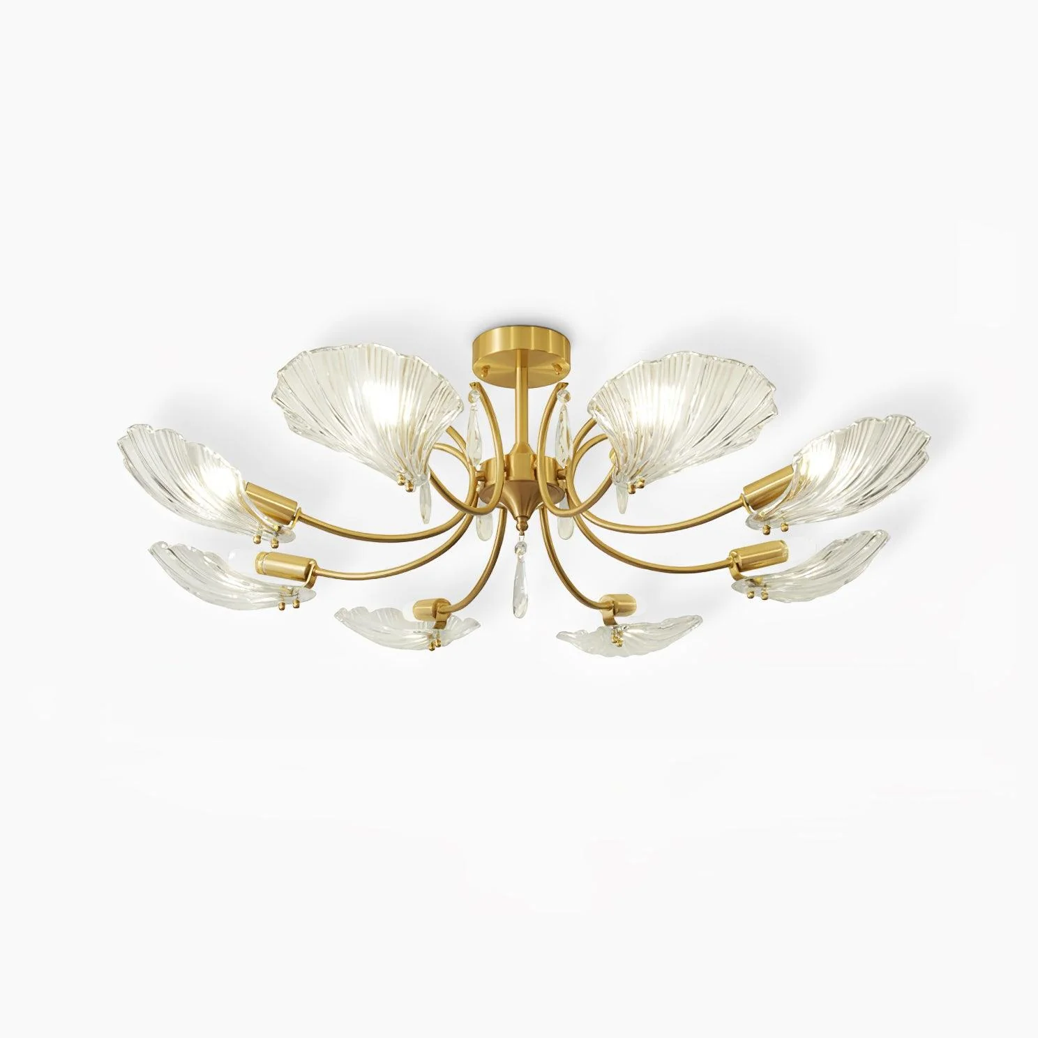 Lumara Petal Glass Brass Chandelier - Image 8