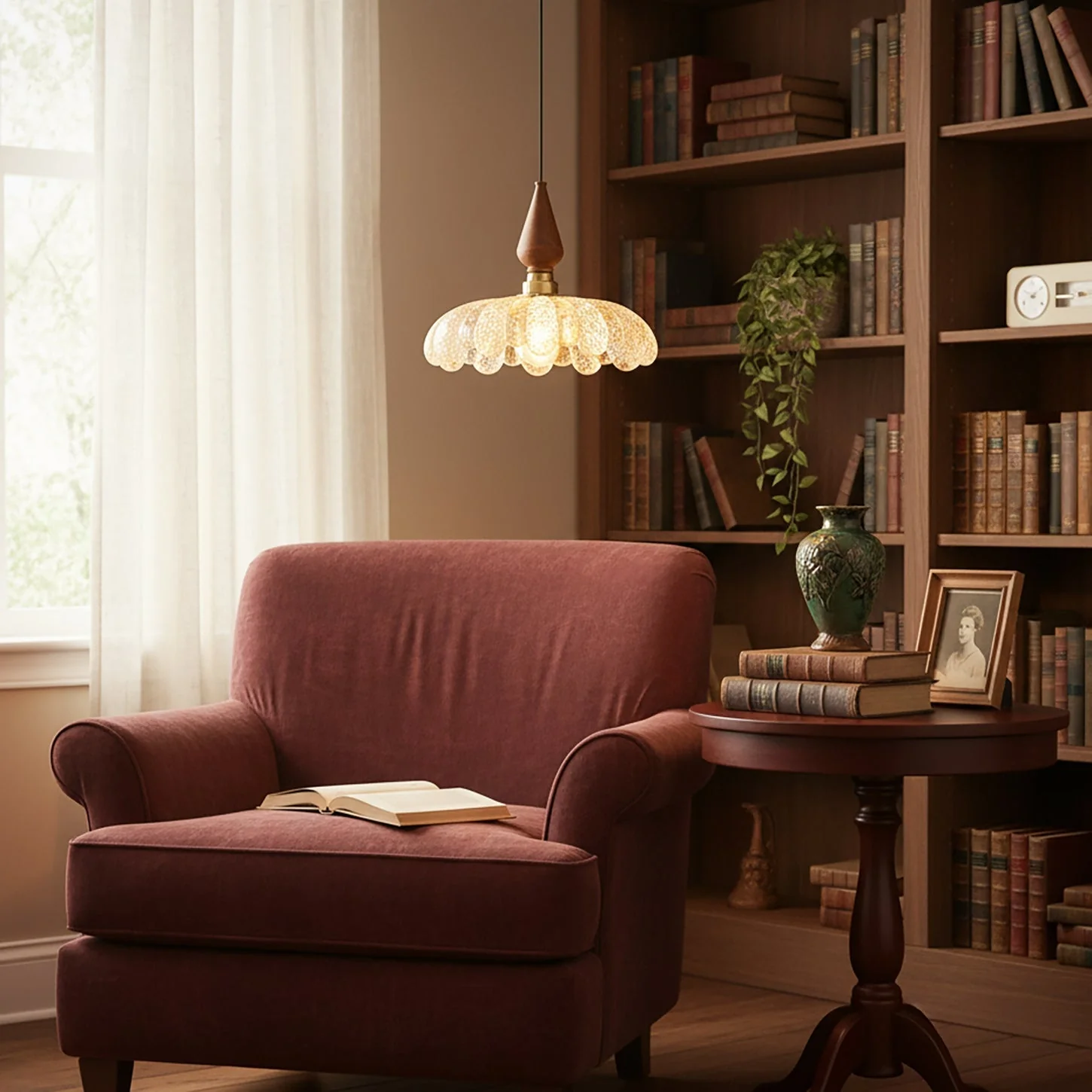 Lume Modern Wood Resin Pendant Light - Image 6