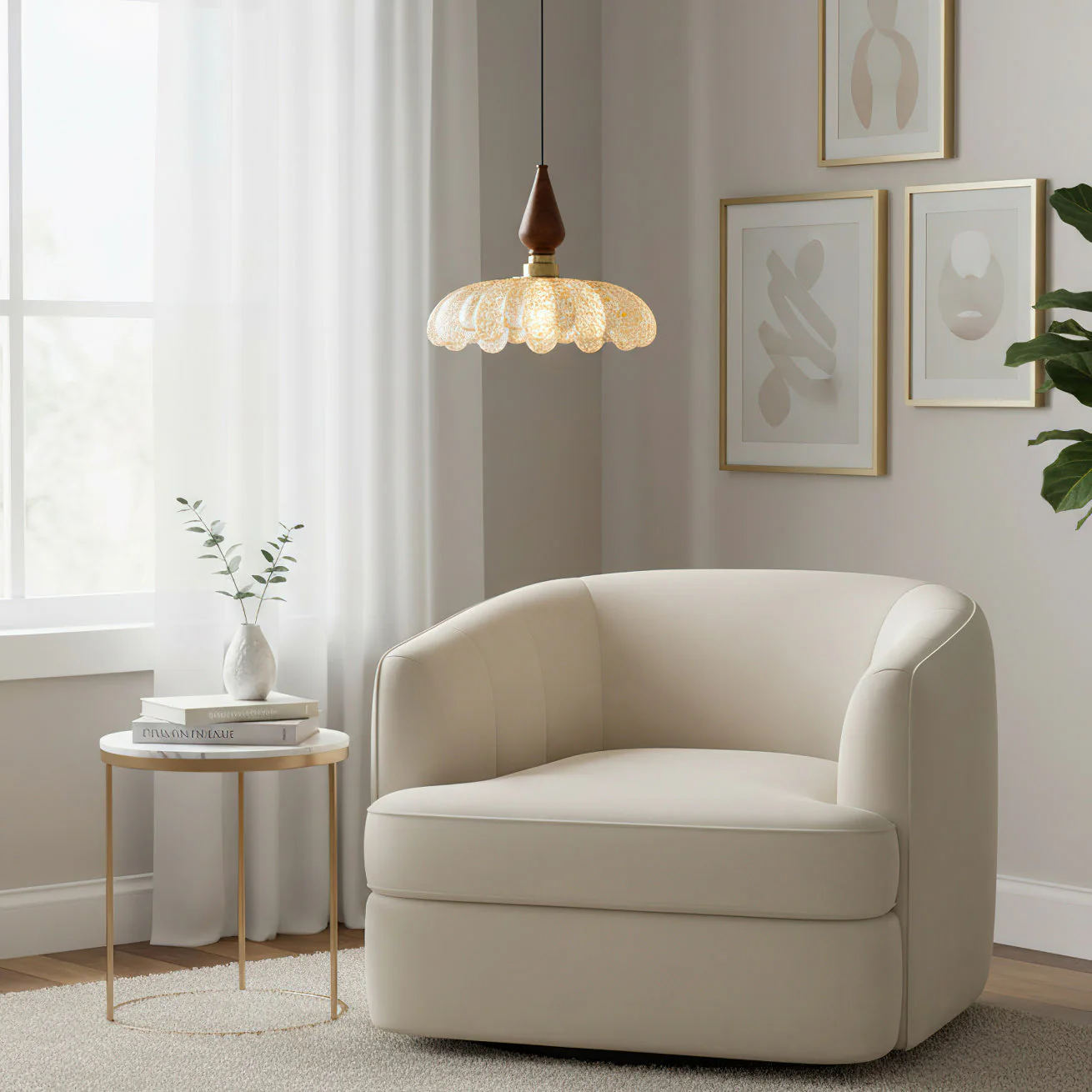Lume Modern Wood Resin Pendant Light - Image 8
