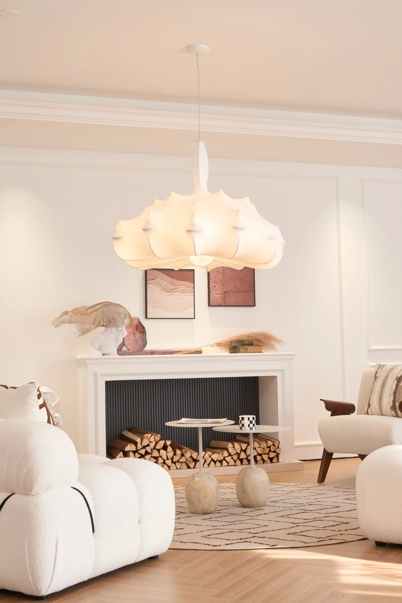 Lumina Contemporary Silk Pendant Lamp - Image 28