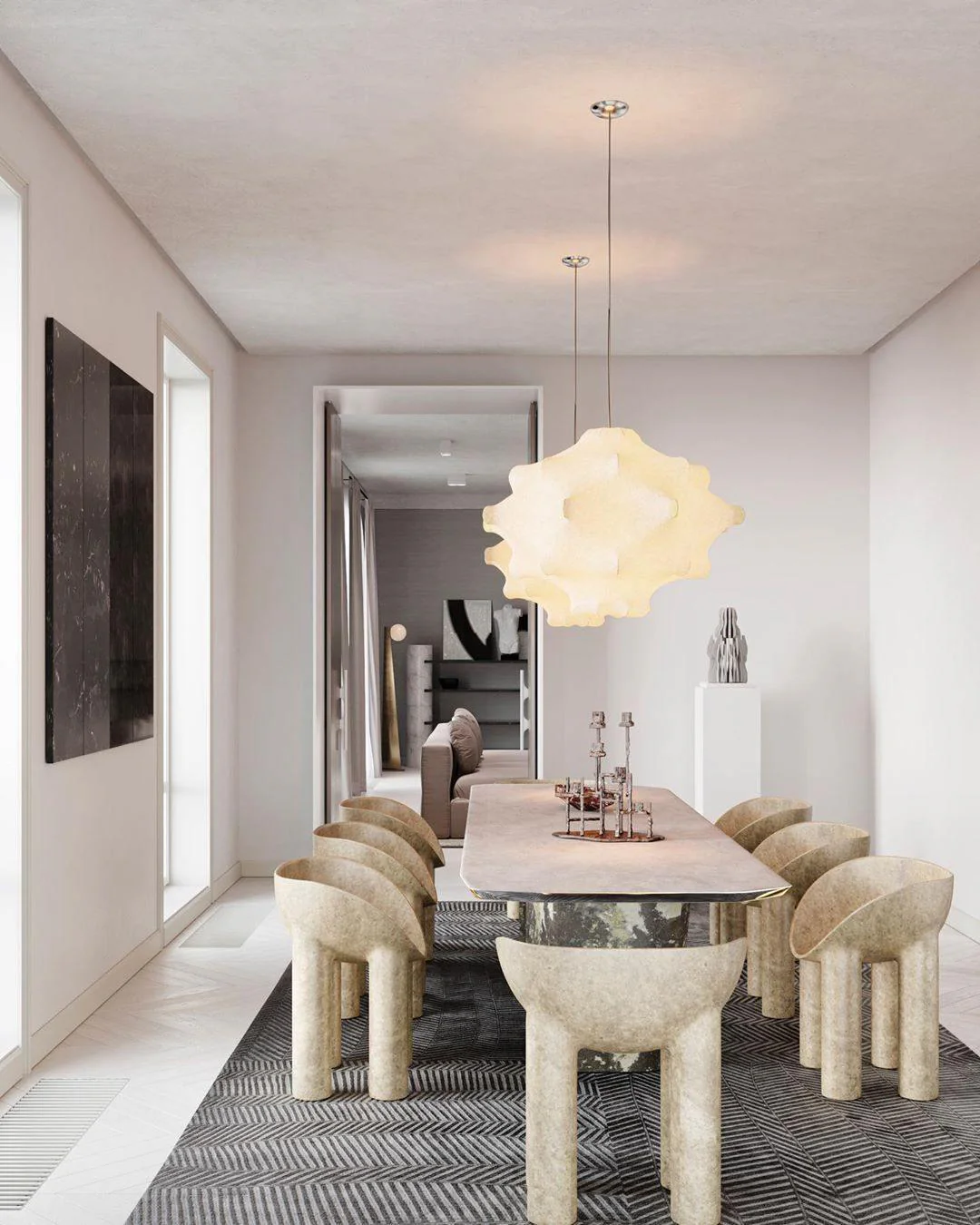 Lumina Contemporary Silk Pendant Lamp - Image 7