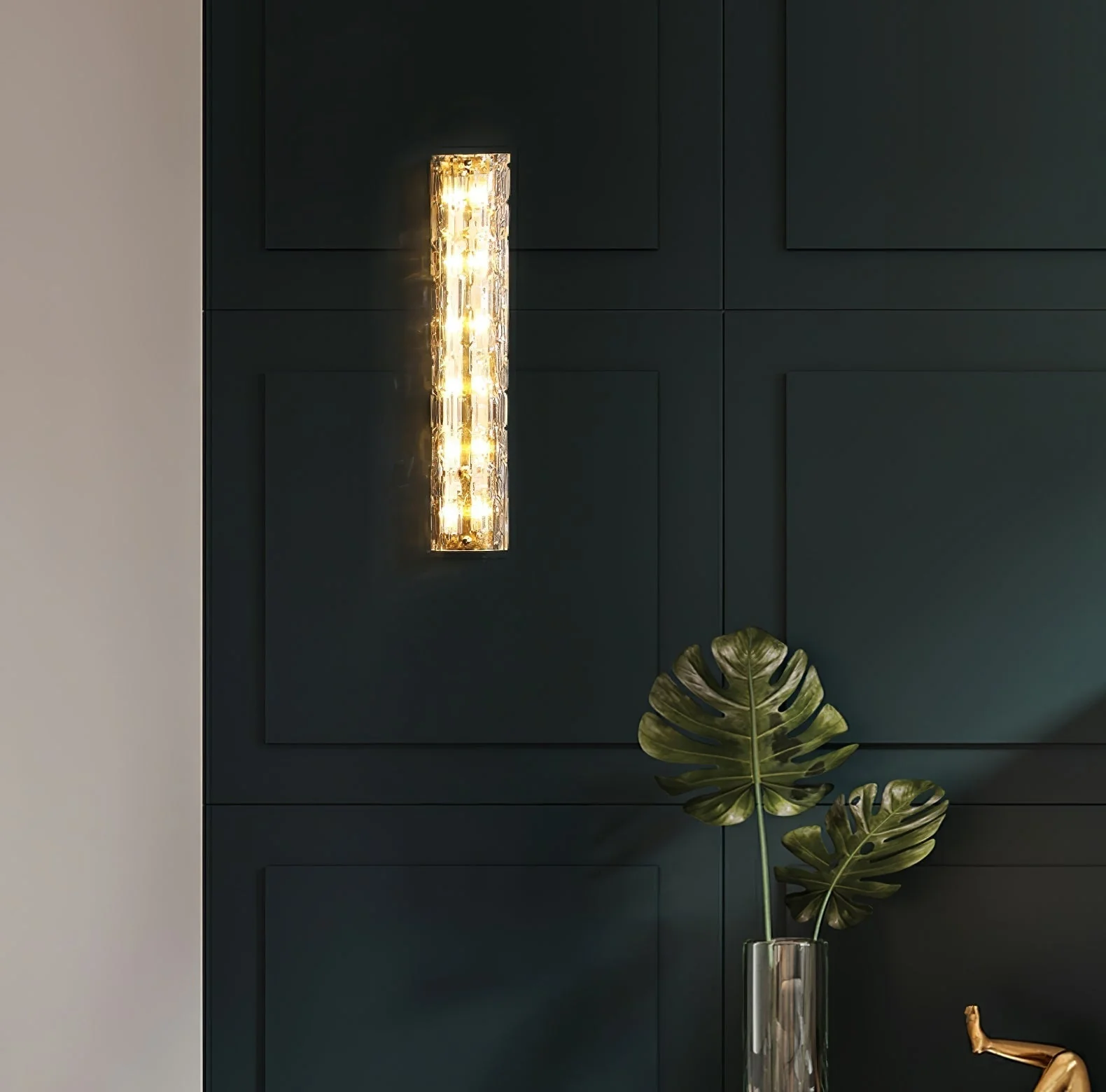 Lumix Brass Glass Glam Wall Lamp - Image 10