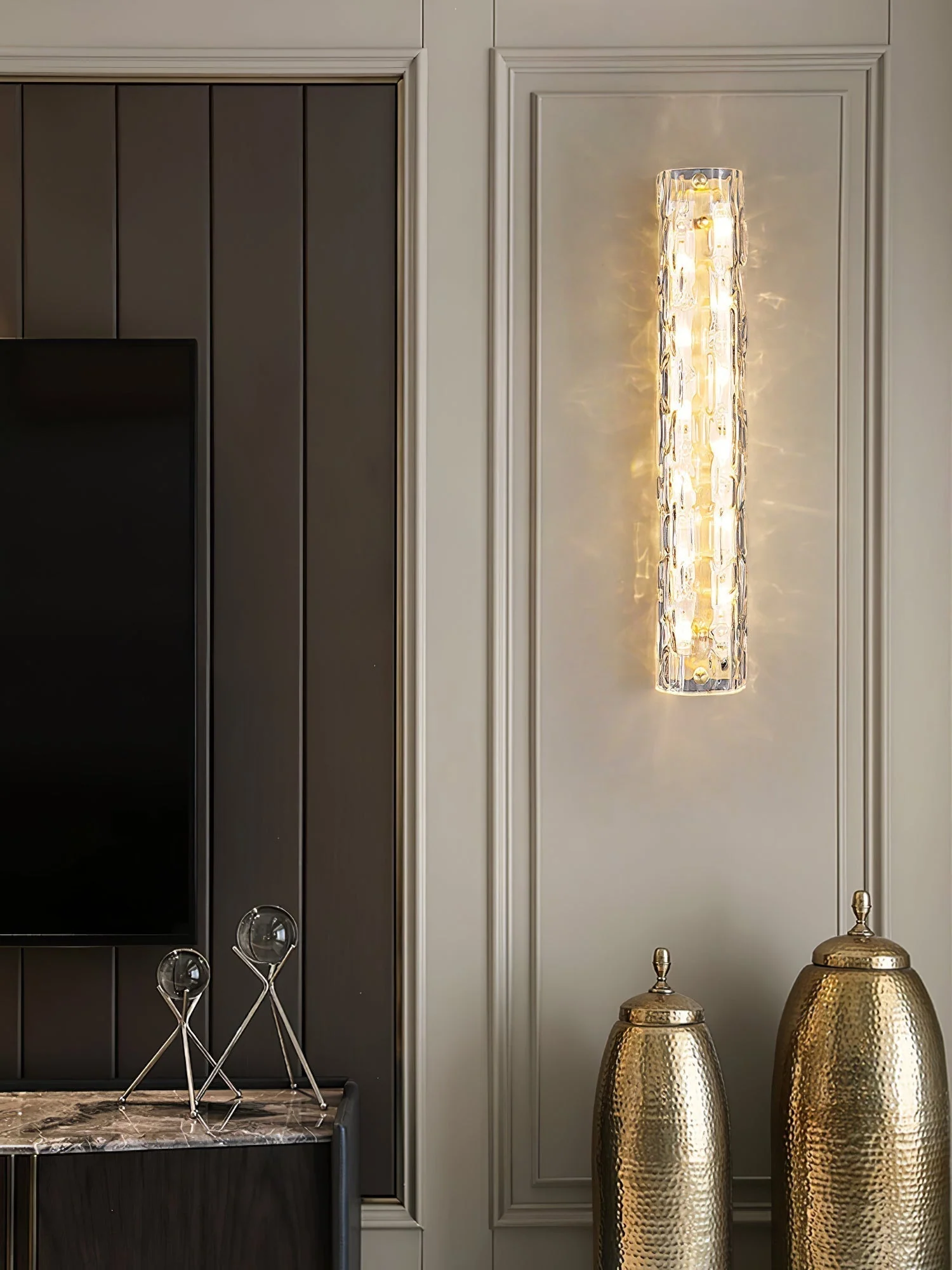 Lumix Brass Glass Glam Wall Lamp - Image 14