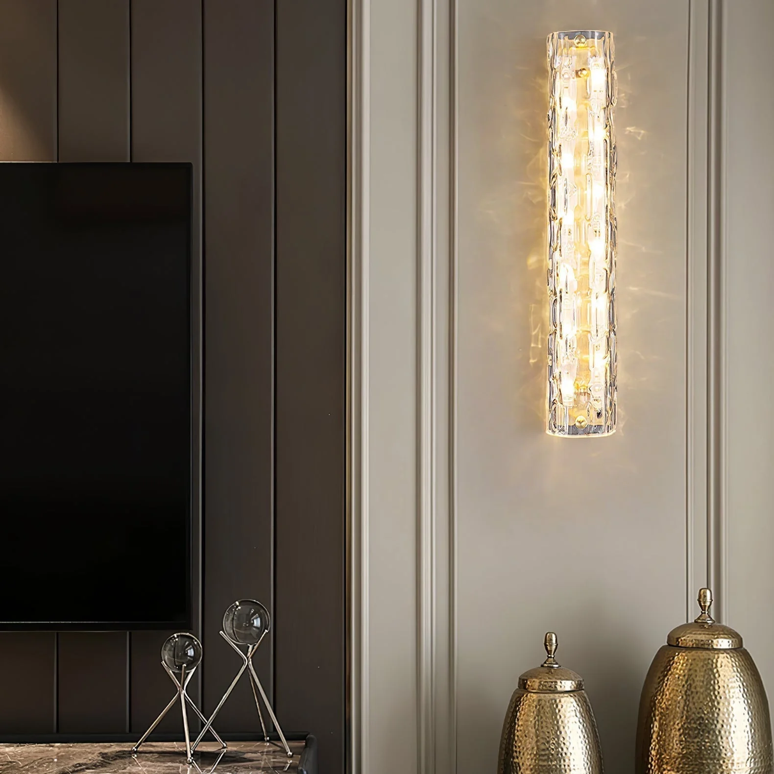 Lumix Brass Glass Glam Wall Lamp - Image 24