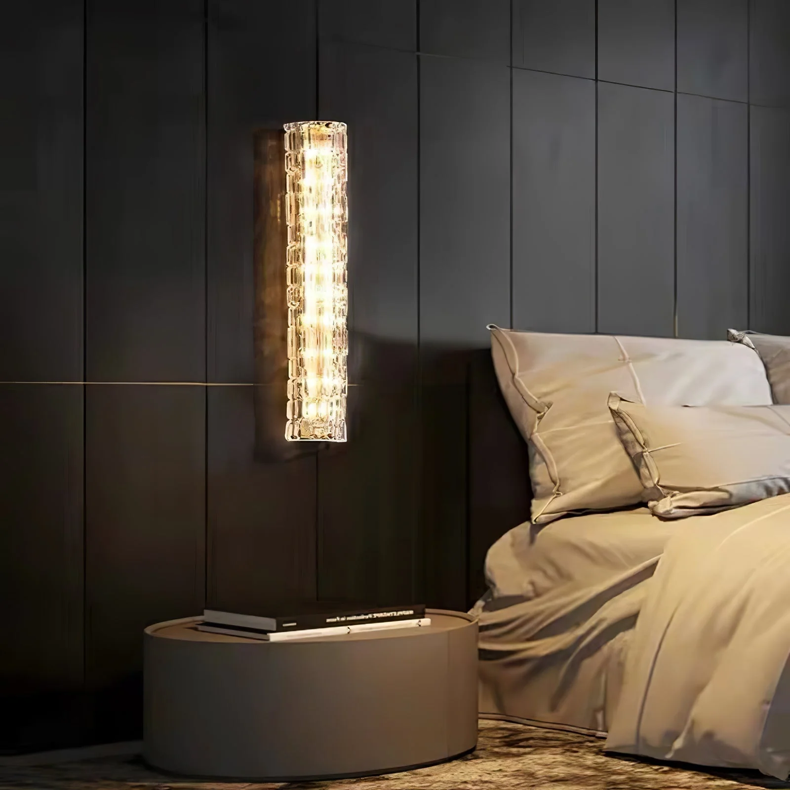 Lumix Brass Glass Glam Wall Lamp - Image 3