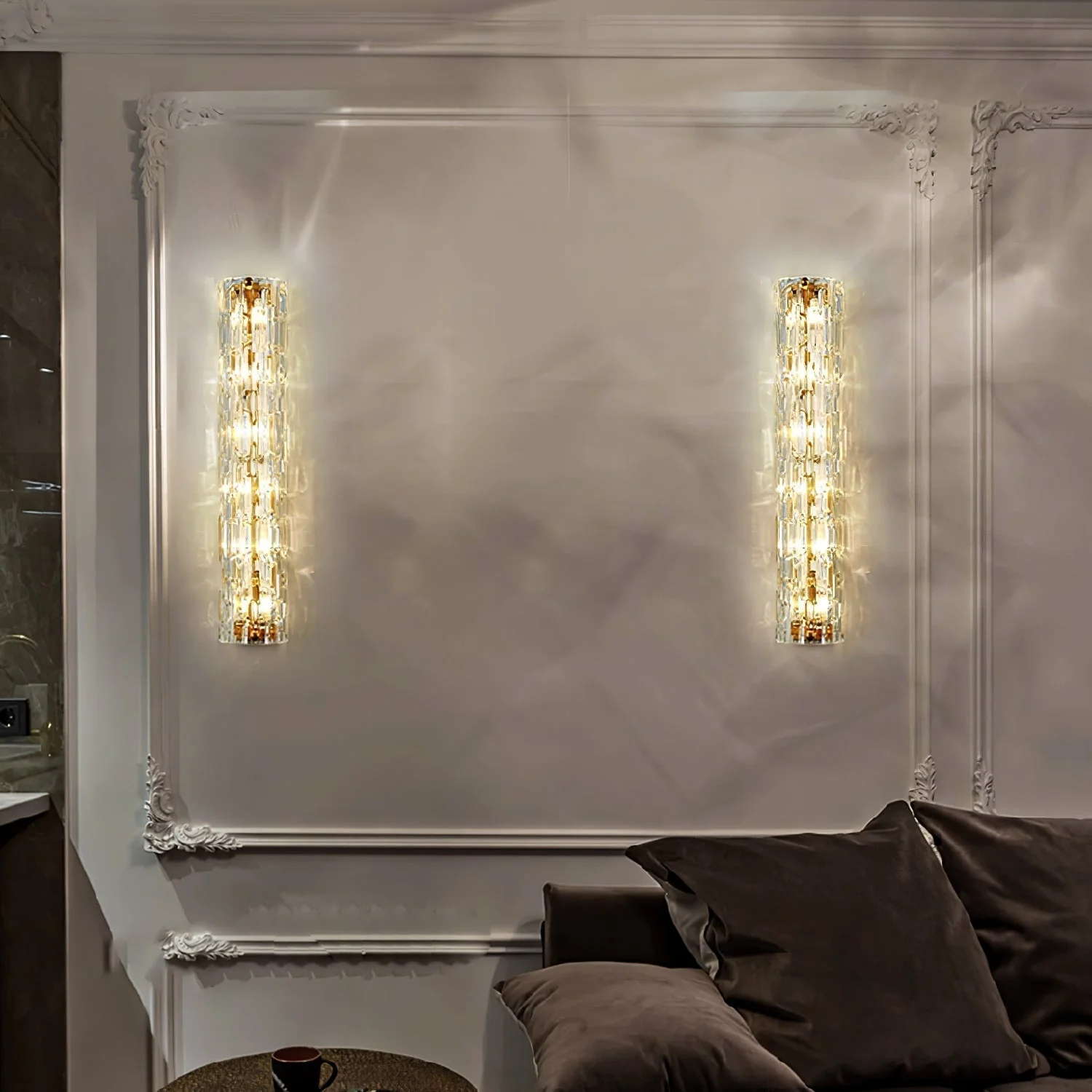 Lumix Brass Glass Glam Wall Lamp - Image 5